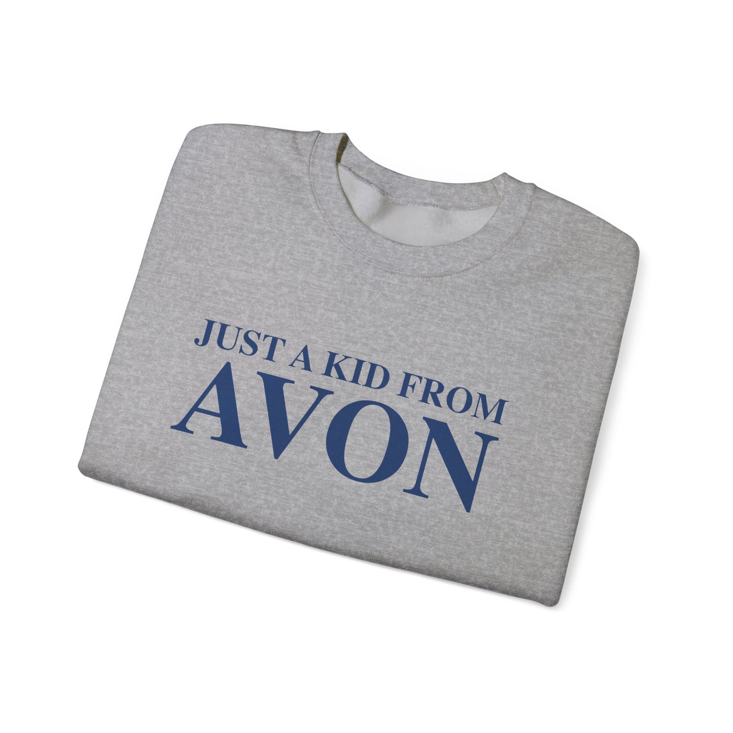 Just a kid from Avon Unisex Heavy Blend™ Crewneck Sweatshirt