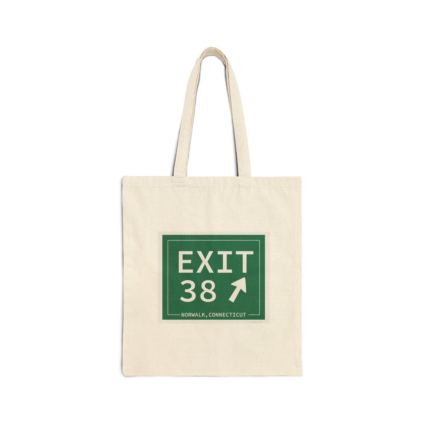 Vintage Exit 38 Merritt Parkway Sign Cotton Canvas Tote Bag