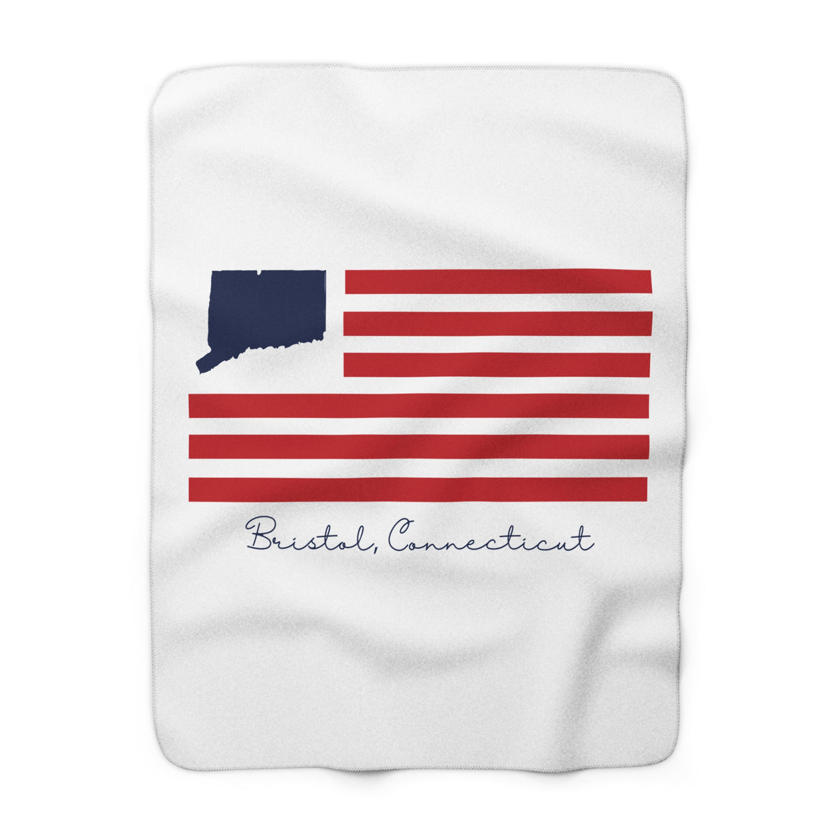 Bristol Connecticut Flag Sherpa Fleece Blanket
