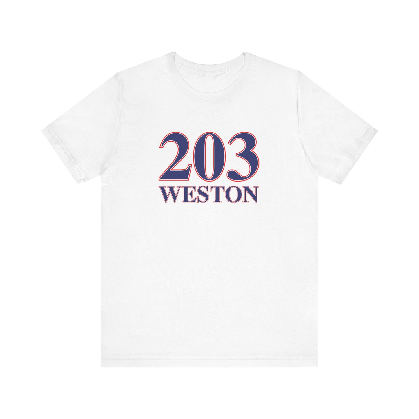 203 Weston Red White & Blue Unisex Jersey Short Sleeve T-Shirt