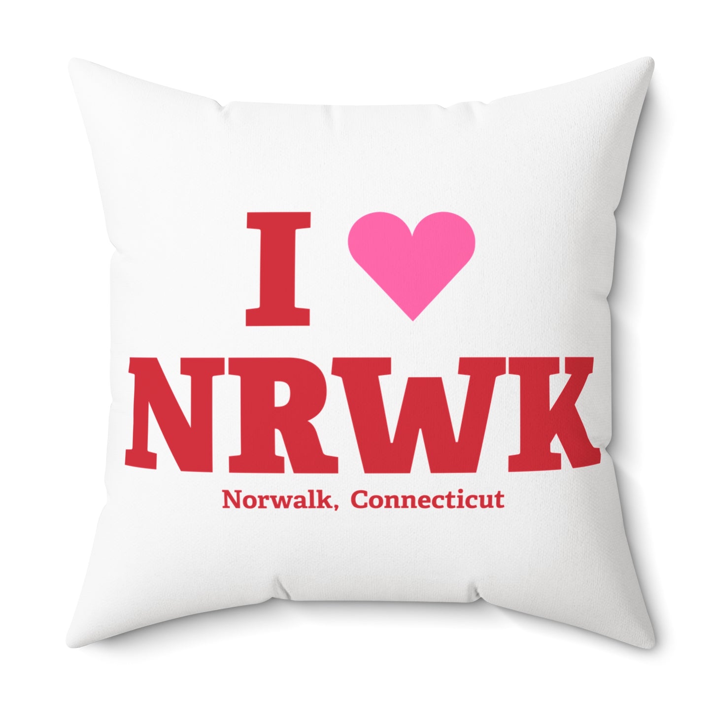 I Heart NRWK Spun Polyester Square Pillow