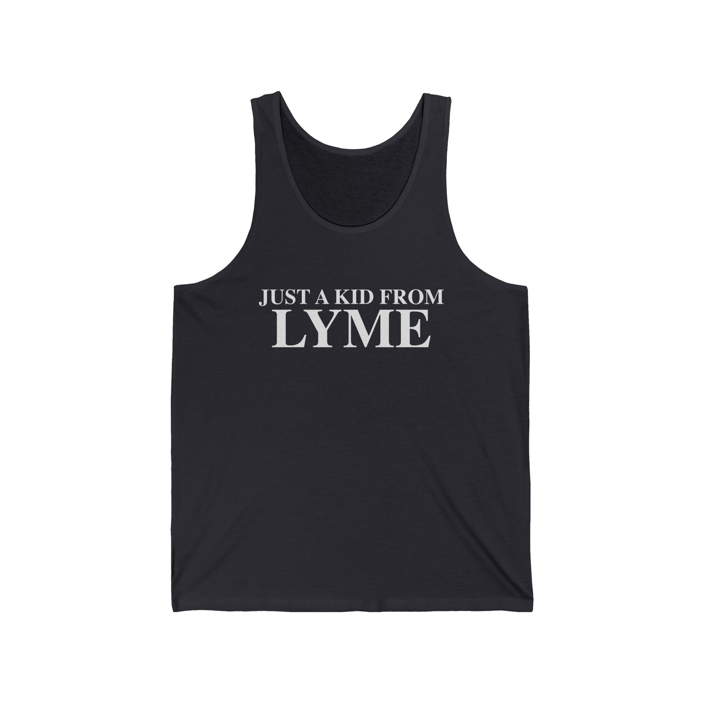 Just a kid from Lyme Unisex Jersey Tank Top