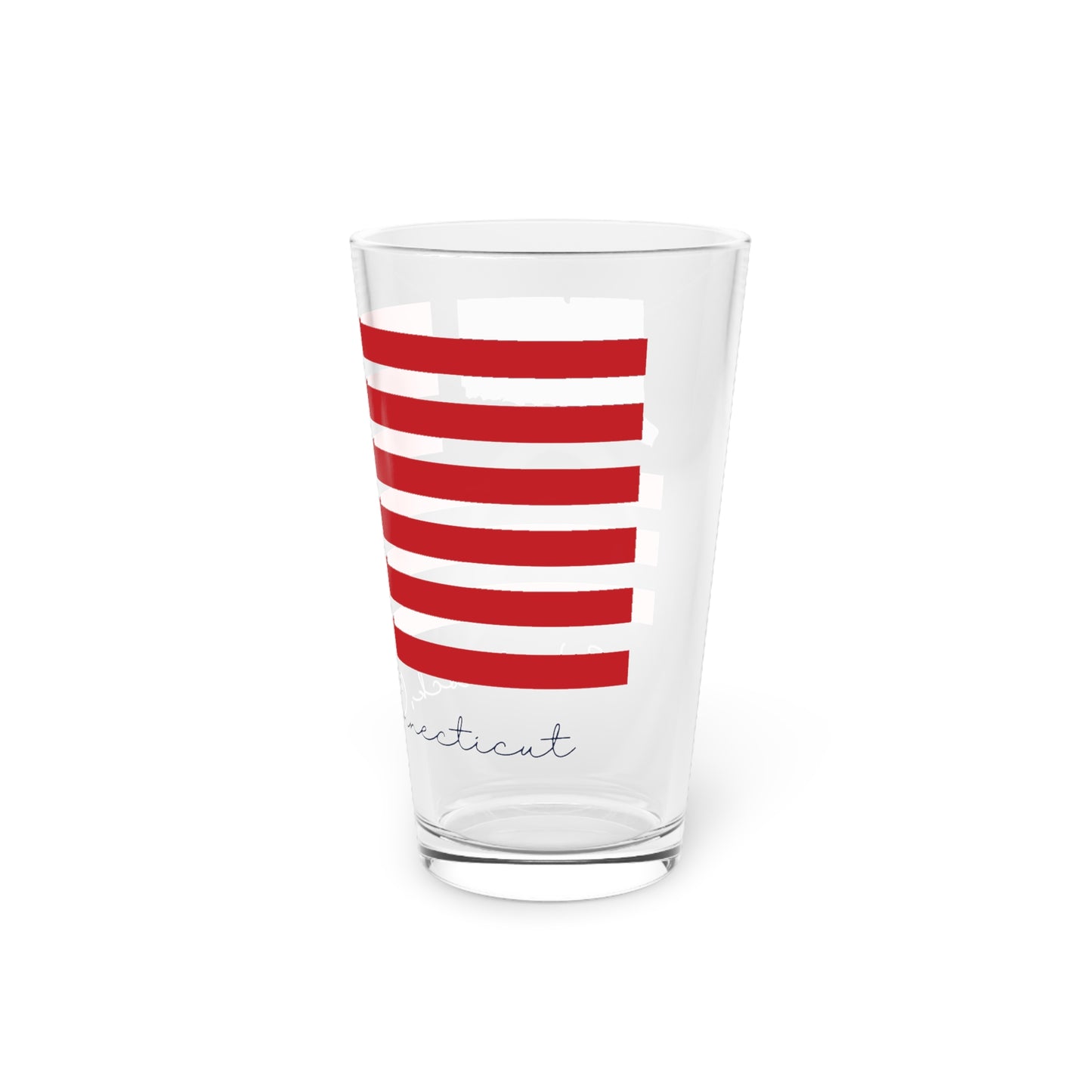 Woodstock Connecticut Flag Pint Glass, 16oz