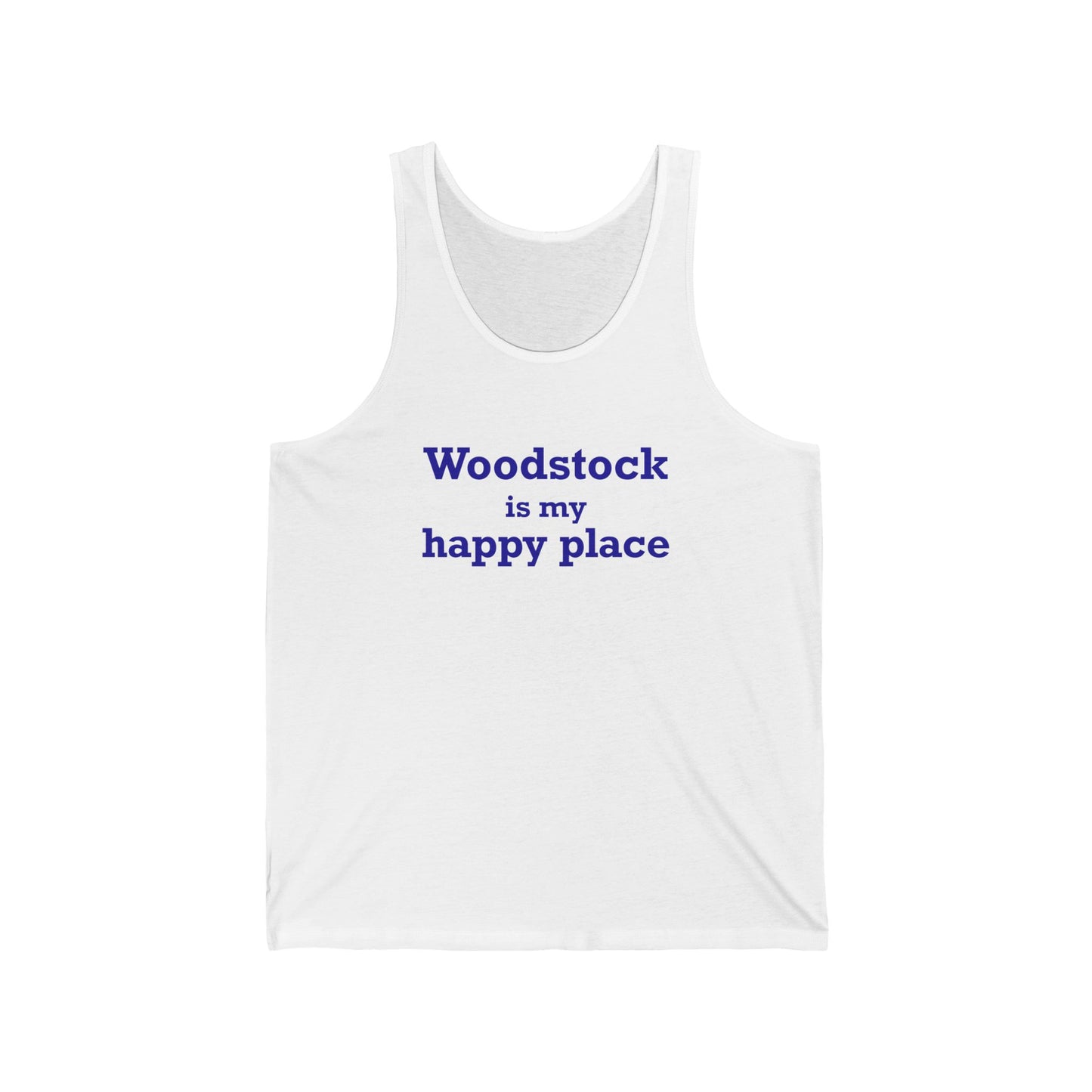 Woodstock is My Happy Place Unisex Jersey Tank Top