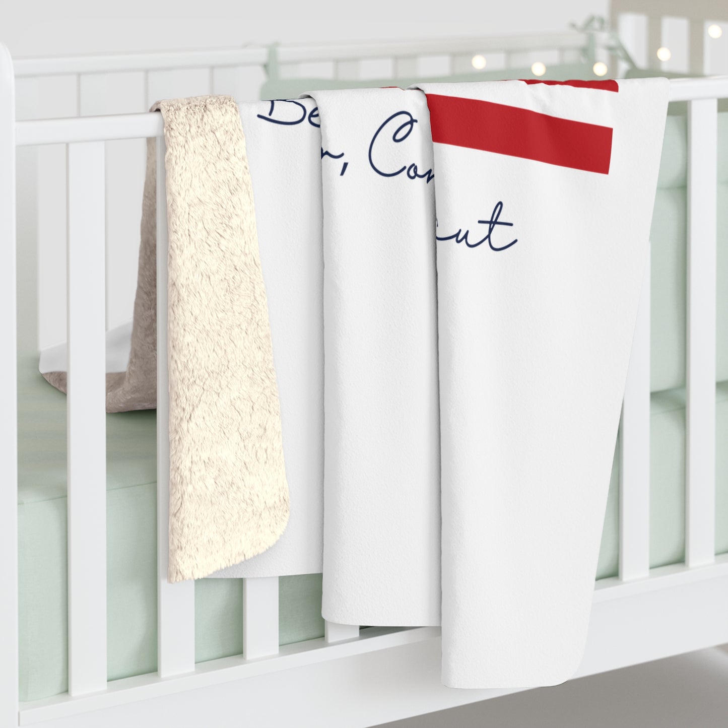 Bethany Connecticut Flag Sherpa Fleece Blanket