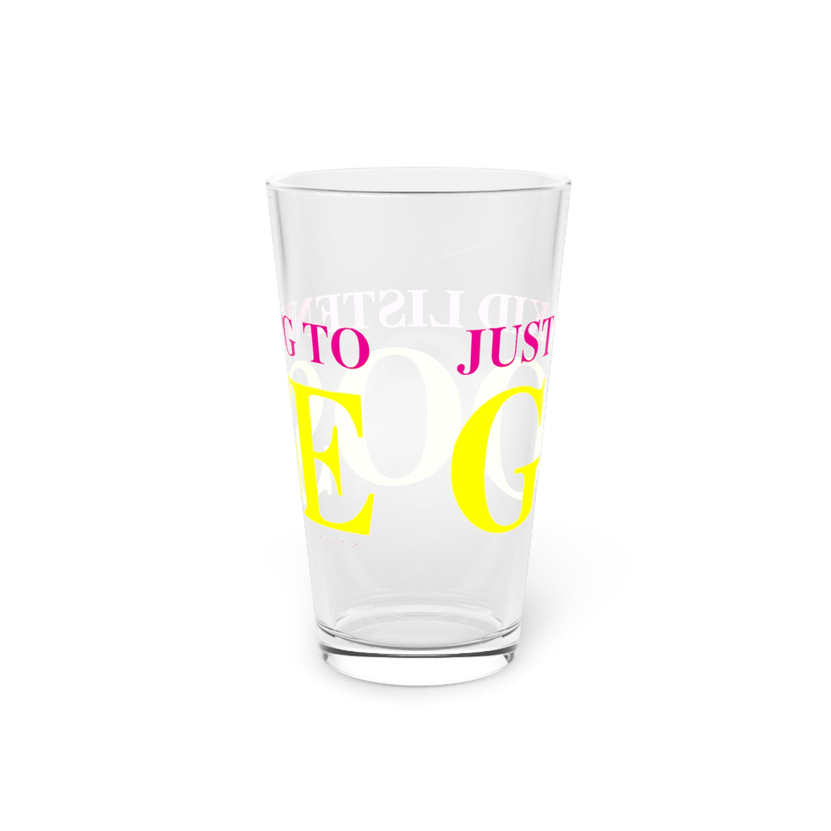Just a kid listening to Goose - Yellow & Pink Pint Glass, 16oz