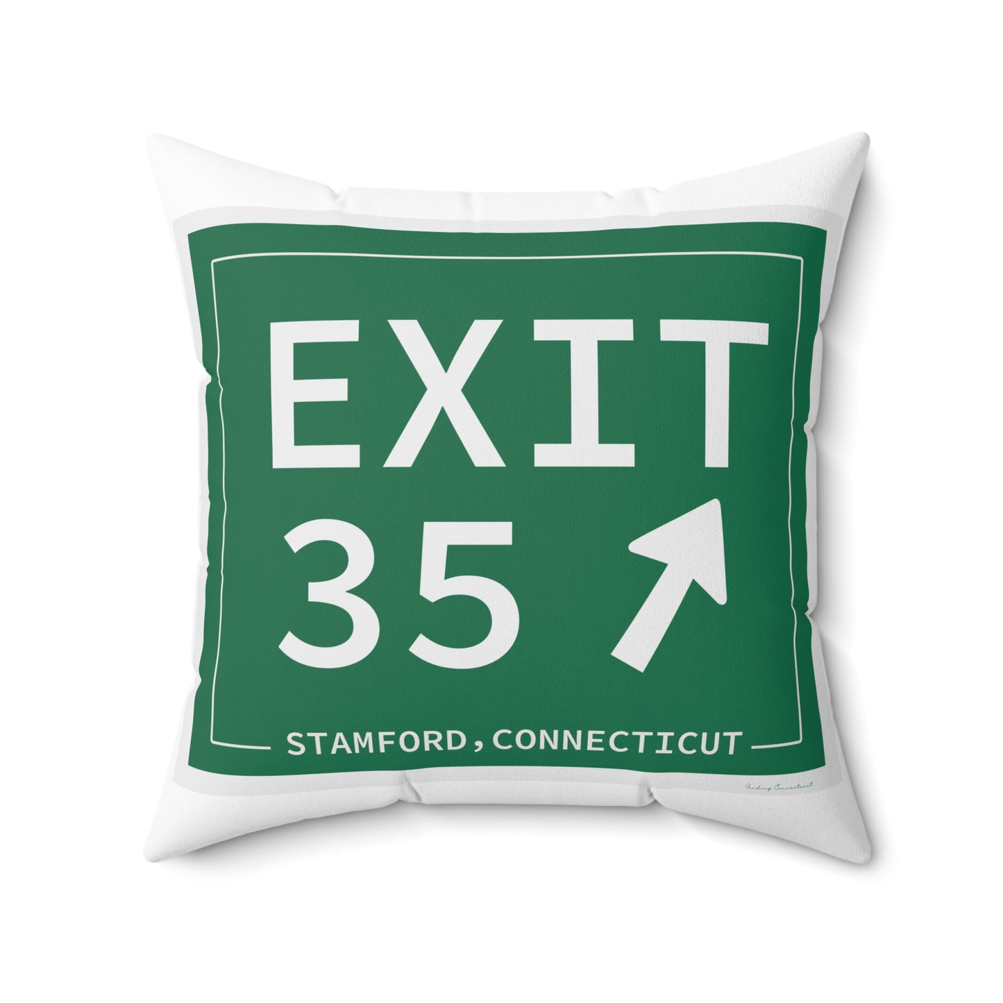 Vintage Exit 35 Merritt Parkway Sign Spun Polyester Square Pillow