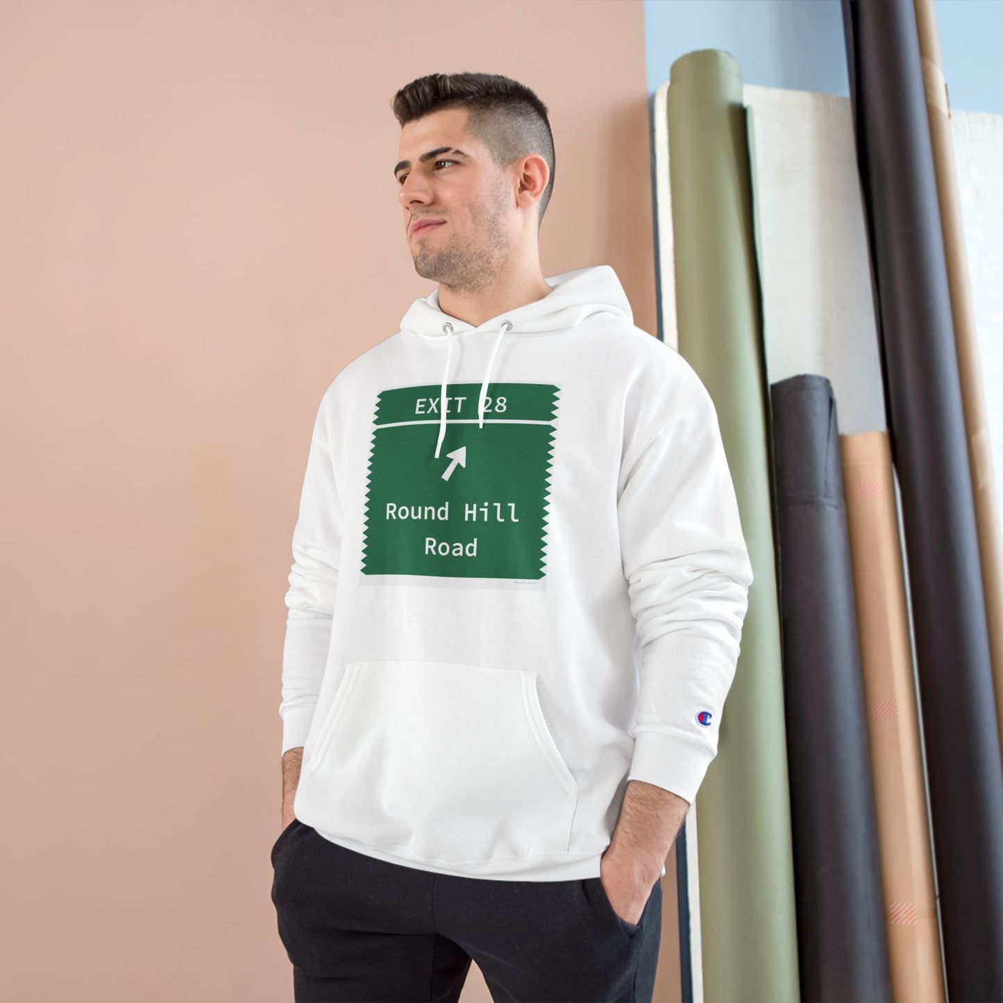 Vintage Merritt Parkway Exit 28 Sign Champion Hoodie