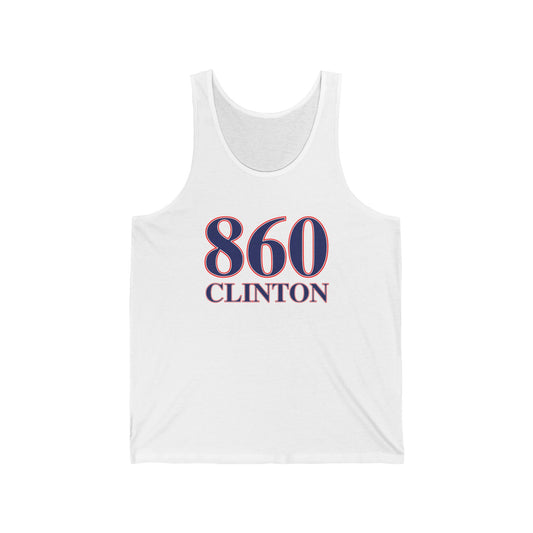 860 Clinton Red White & Blue Unisex Jersey Tank Top