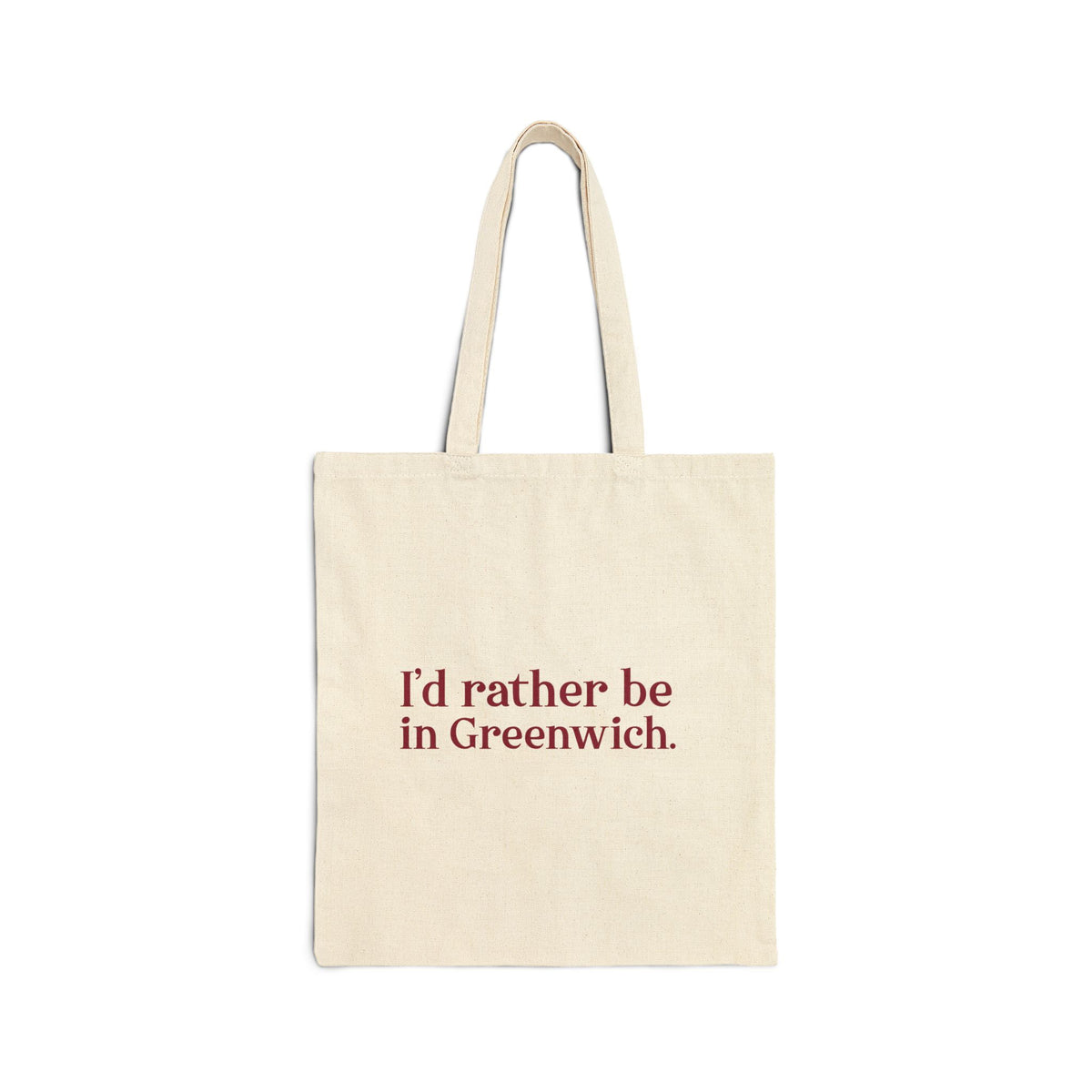 I’d rather be in Greenwich Cotton Canvas Tote Bag