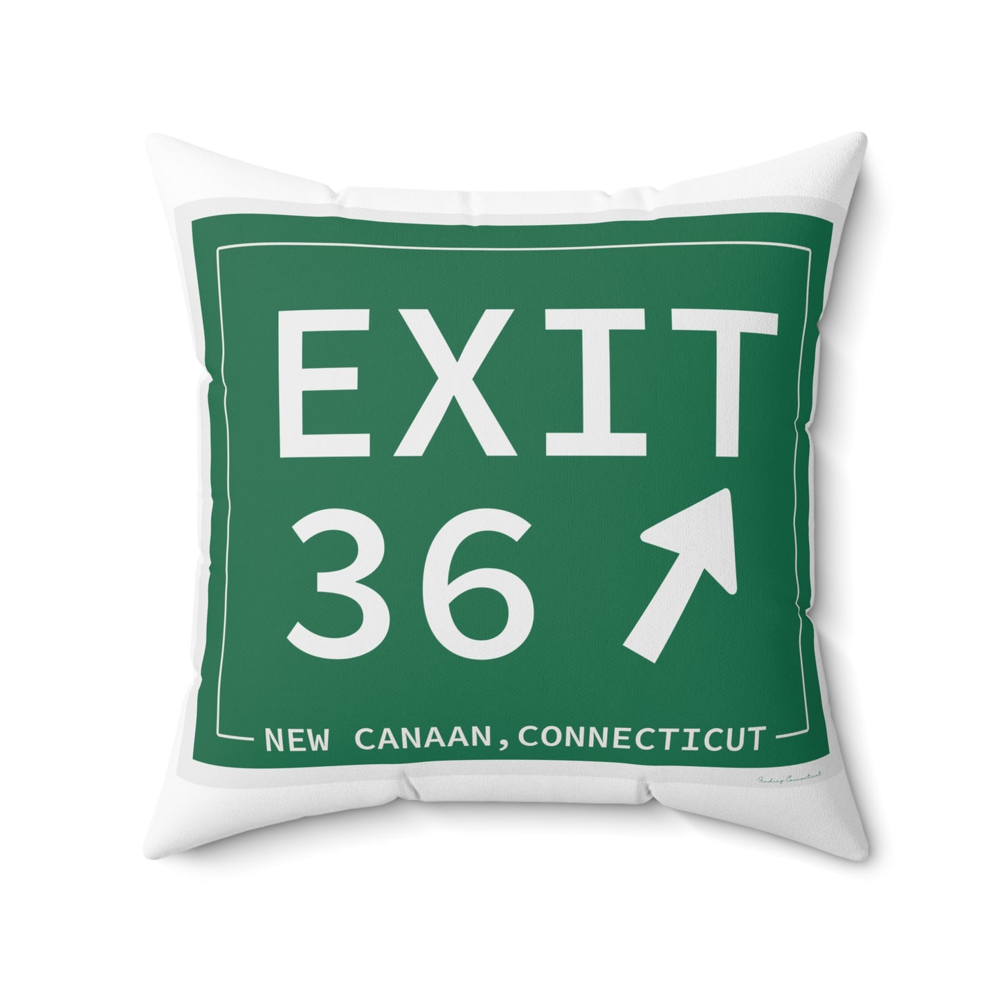 Vintage Exit 36 Merritt Parkway Sign Spun Polyester Square Pillow
