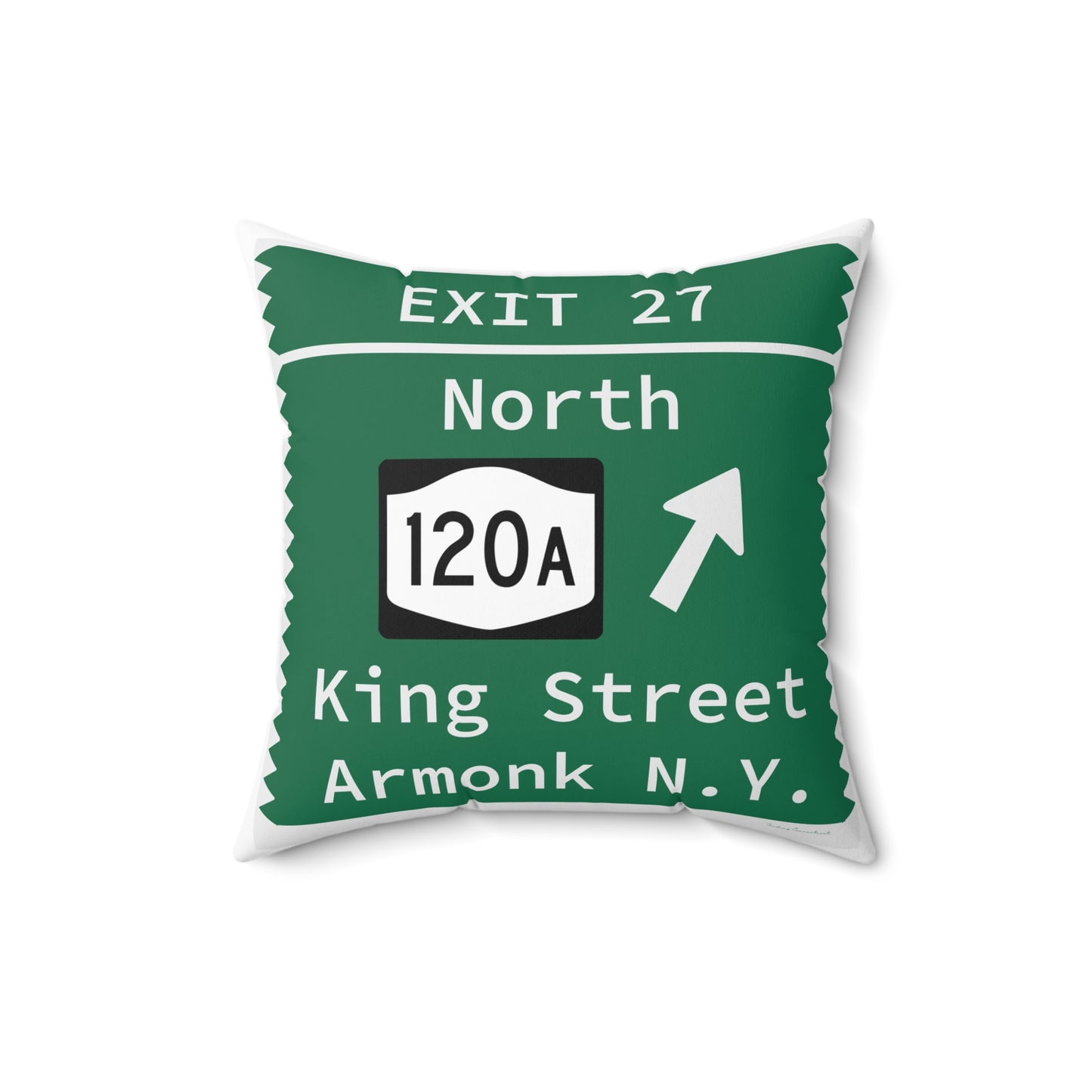 Vintage Merritt Parkway Exit 27 Sign Spun Polyester Square Pillow