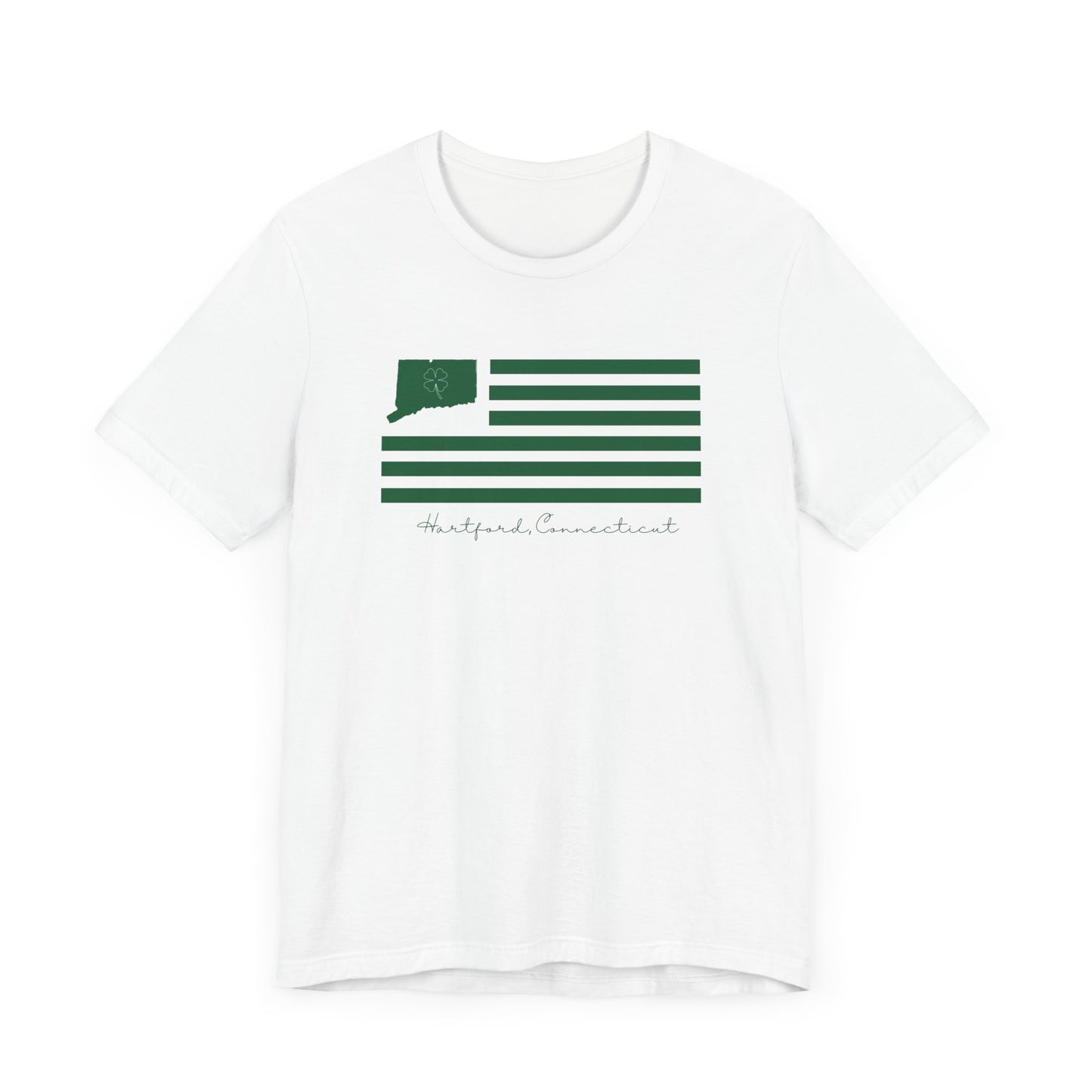 Hartford Connecticut St. Patrick’s Day Flag Unisex Jersey Short Sleeve T-Shirt