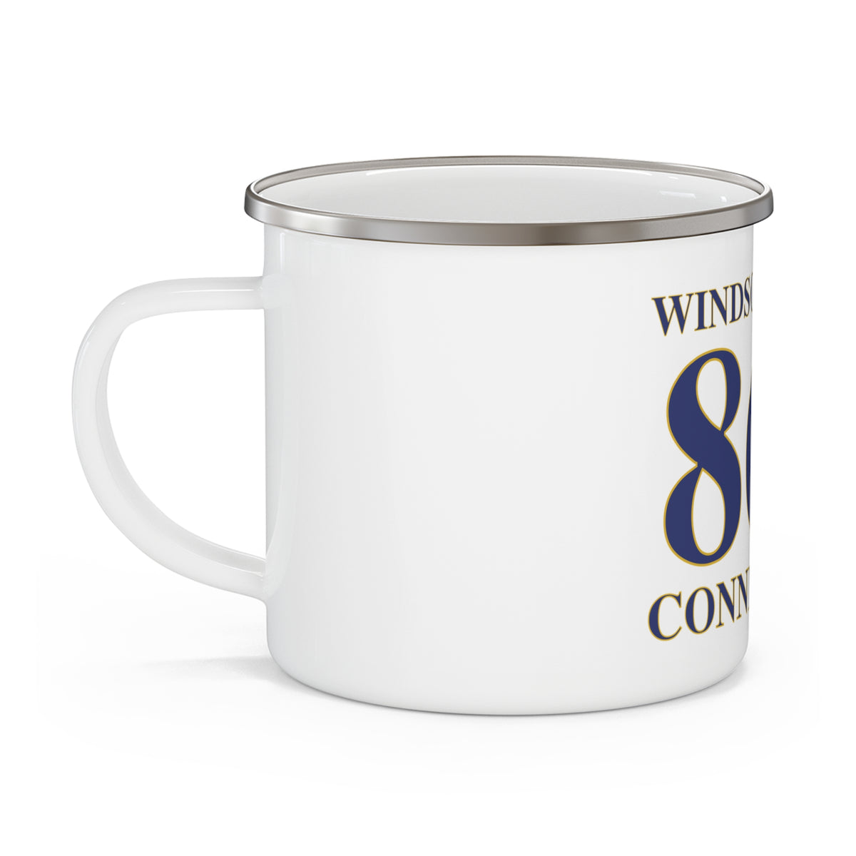 Windsor Locks 860 Connecticut Enamel Camping Mug