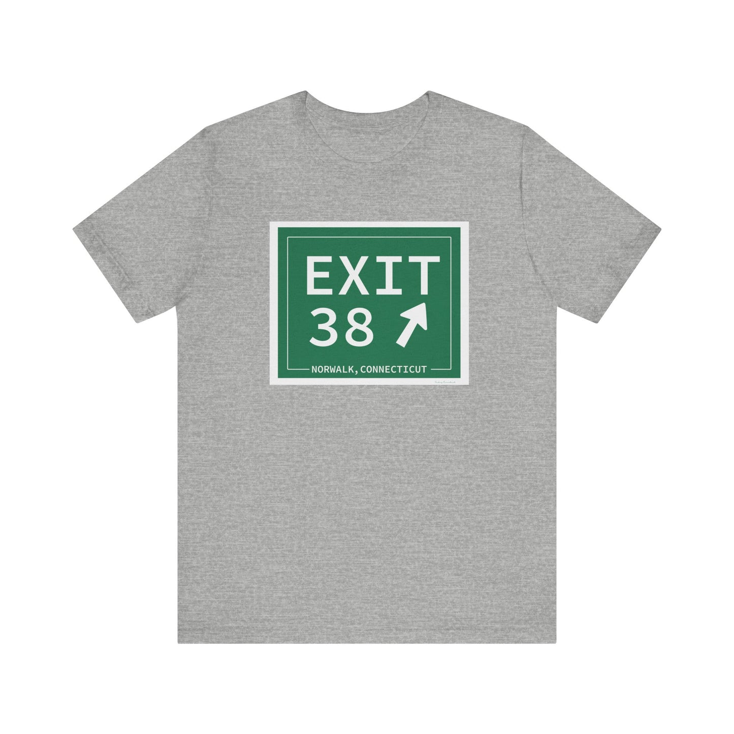 Vintage Exit 38 Merritt Parkway Sign Unisex Jersey Short Sleeve T-Shirt
