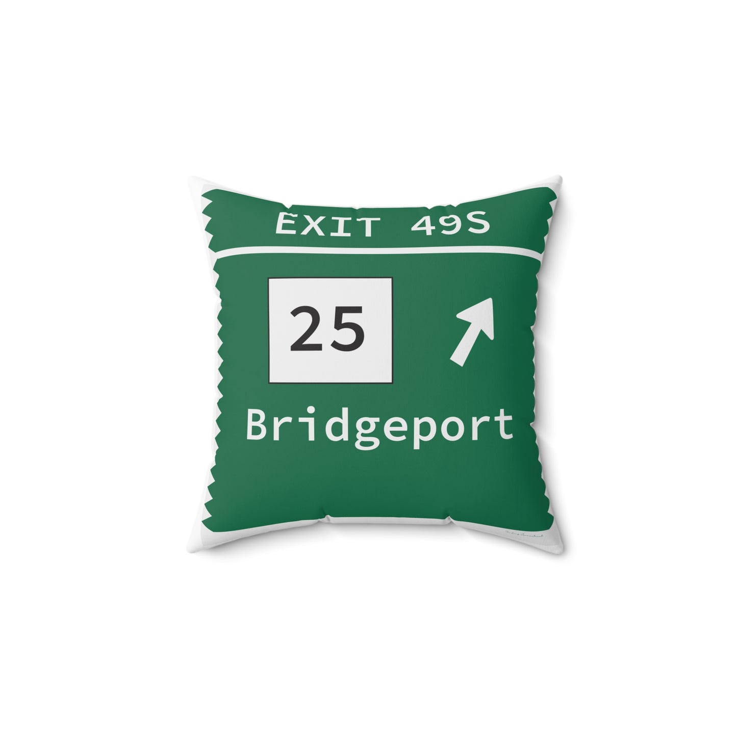 Vintage Merritt Parkway Exit 49S Sign Spun Polyester Square Pillow