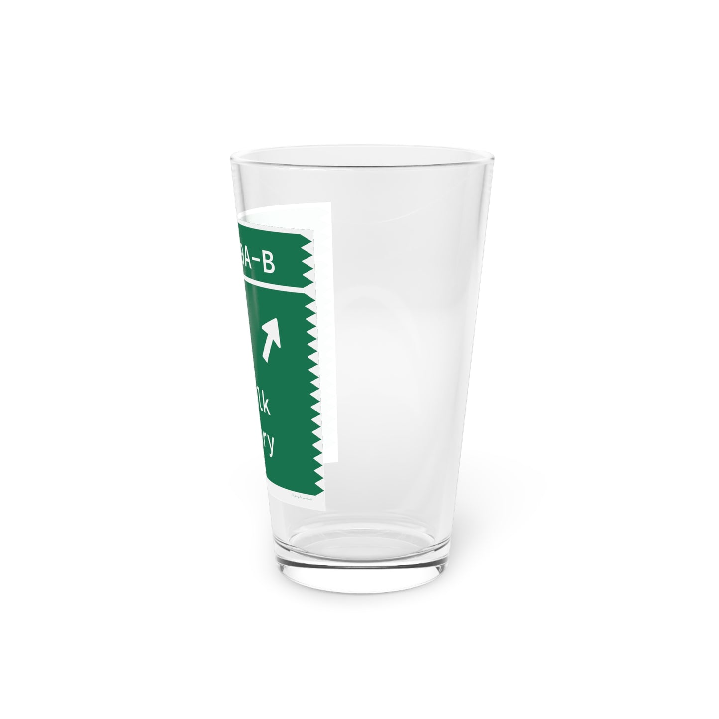Vintage Merritt Parkway Exit 39 A-B Sign Pint Glass, 16oz