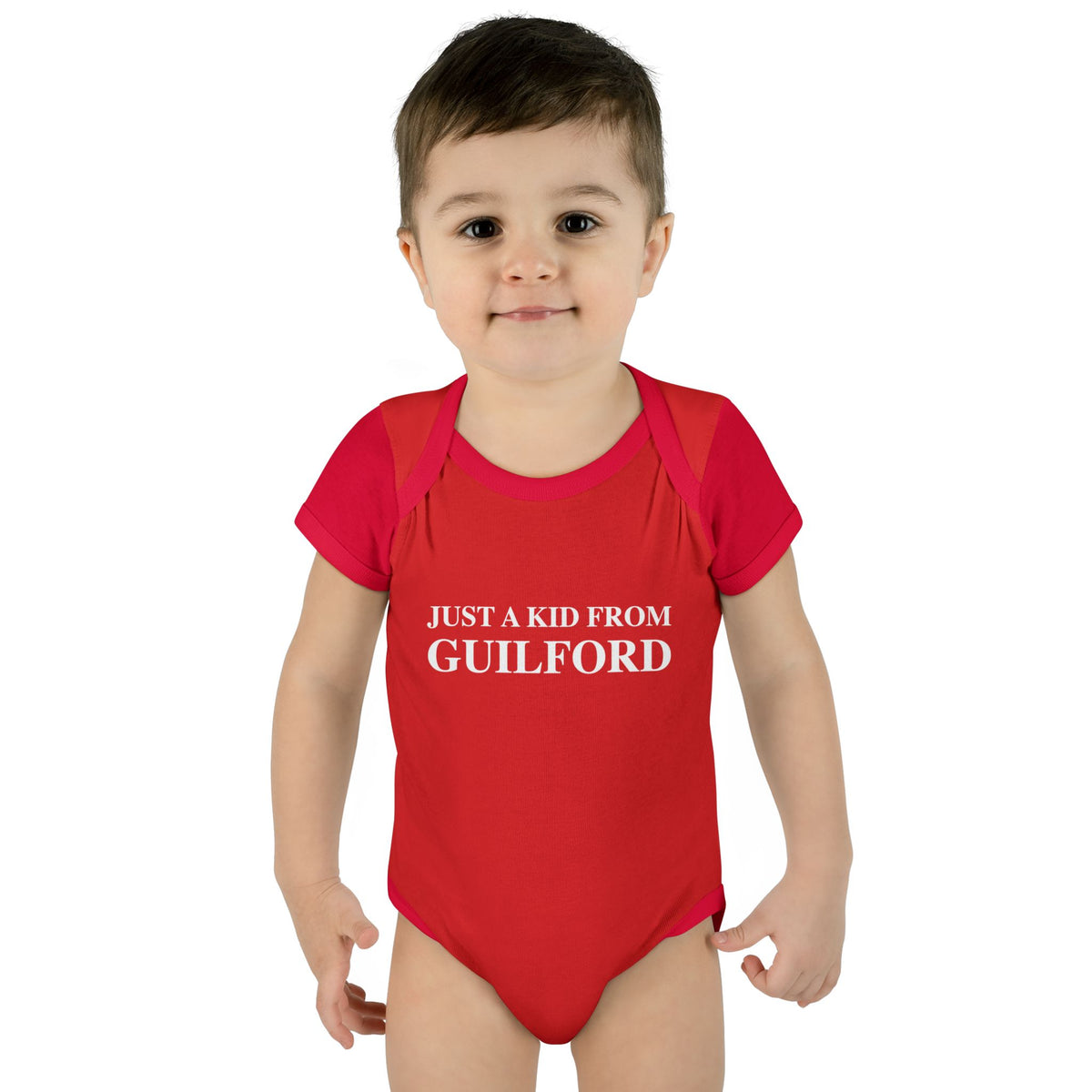 Just a kid from Guilford Infant Baby Rib Bodysuit