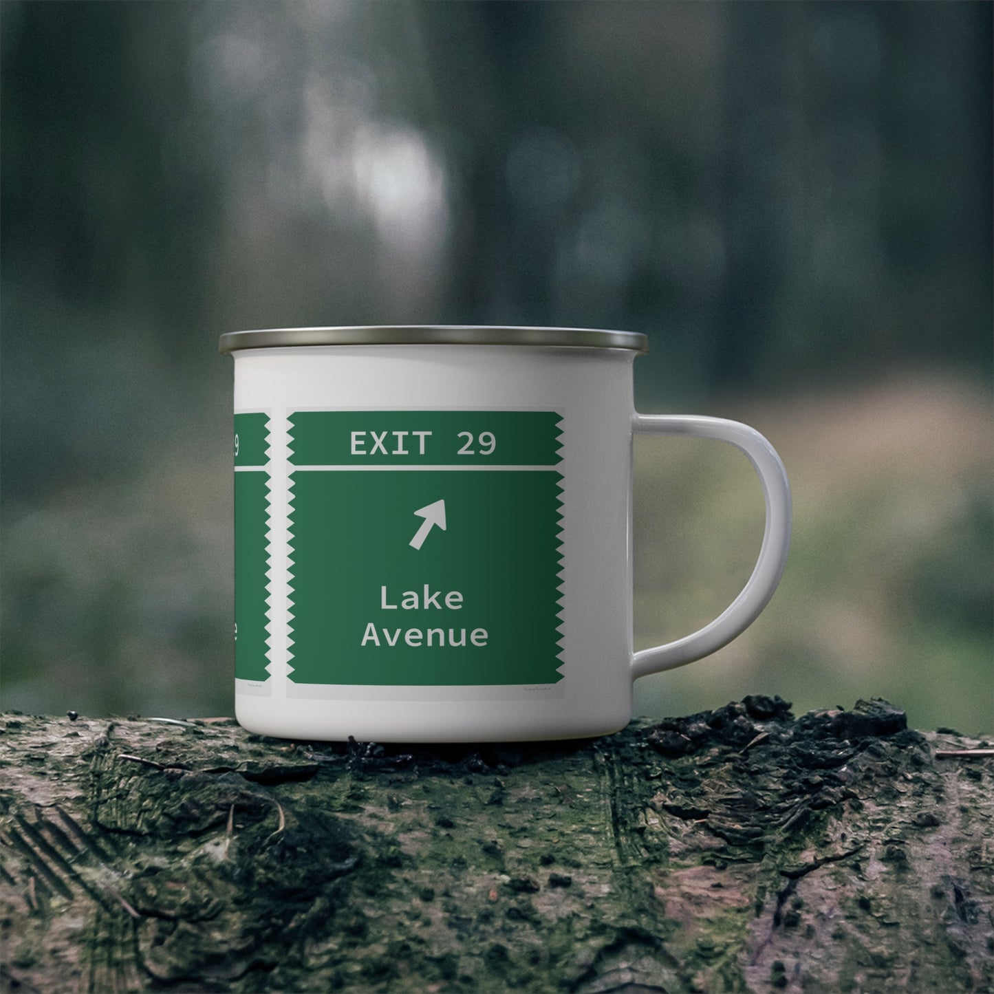 Vintage Merritt Parkway Exit 29 Sign Enamel Camping Mug