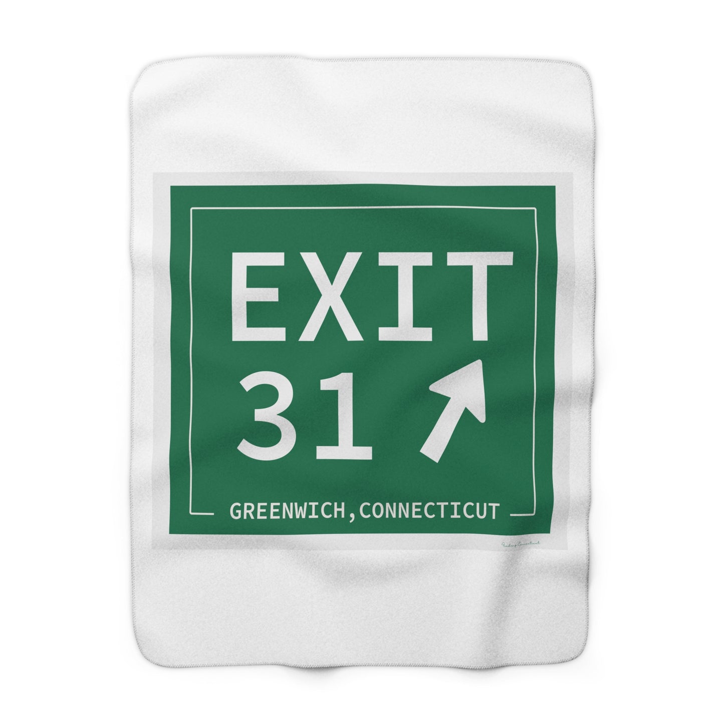 Vintage Exit 31 Merritt Parkway Sign Sherpa Fleece Blanket