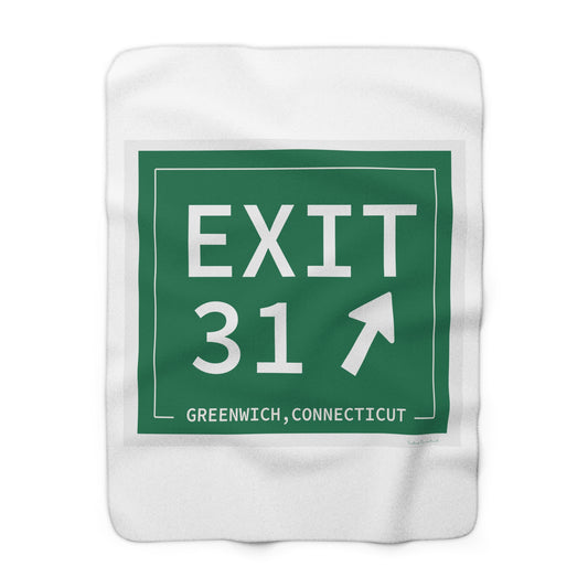 Vintage Exit 31 Merritt Parkway Sign Sherpa Fleece Blanket