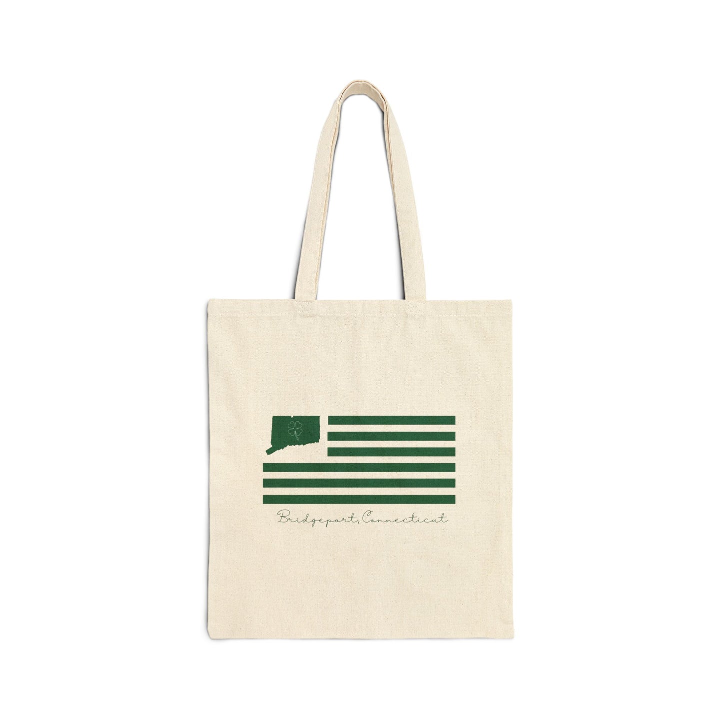 Bridgeport Connecticut St Patrick's Day Flag Cotton Canvas Tote Bag