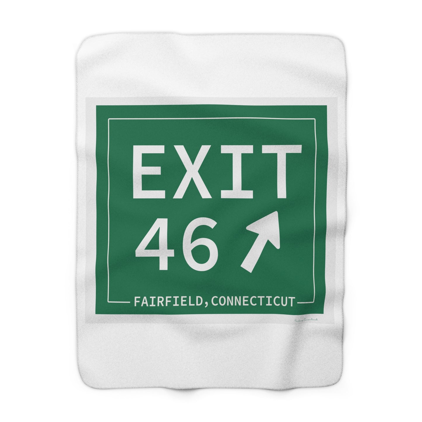 Vintage Exit 46 Merritt Parkway Sign Sherpa Fleece Blanket