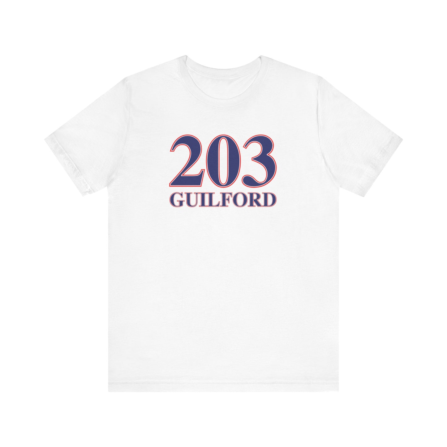 203 Guilford Red White & Blue Unisex Jersey Short Sleeve T-Shirt
