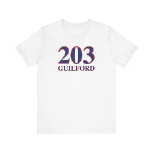203 Guilford Red White & Blue Unisex Jersey Short Sleeve T-Shirt