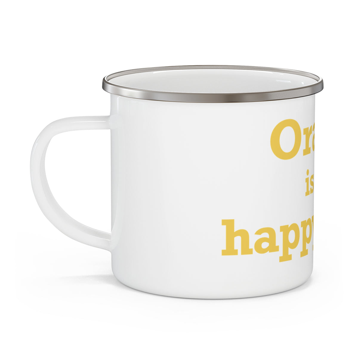 Orange is My Happy Place Enamel Camping Mug