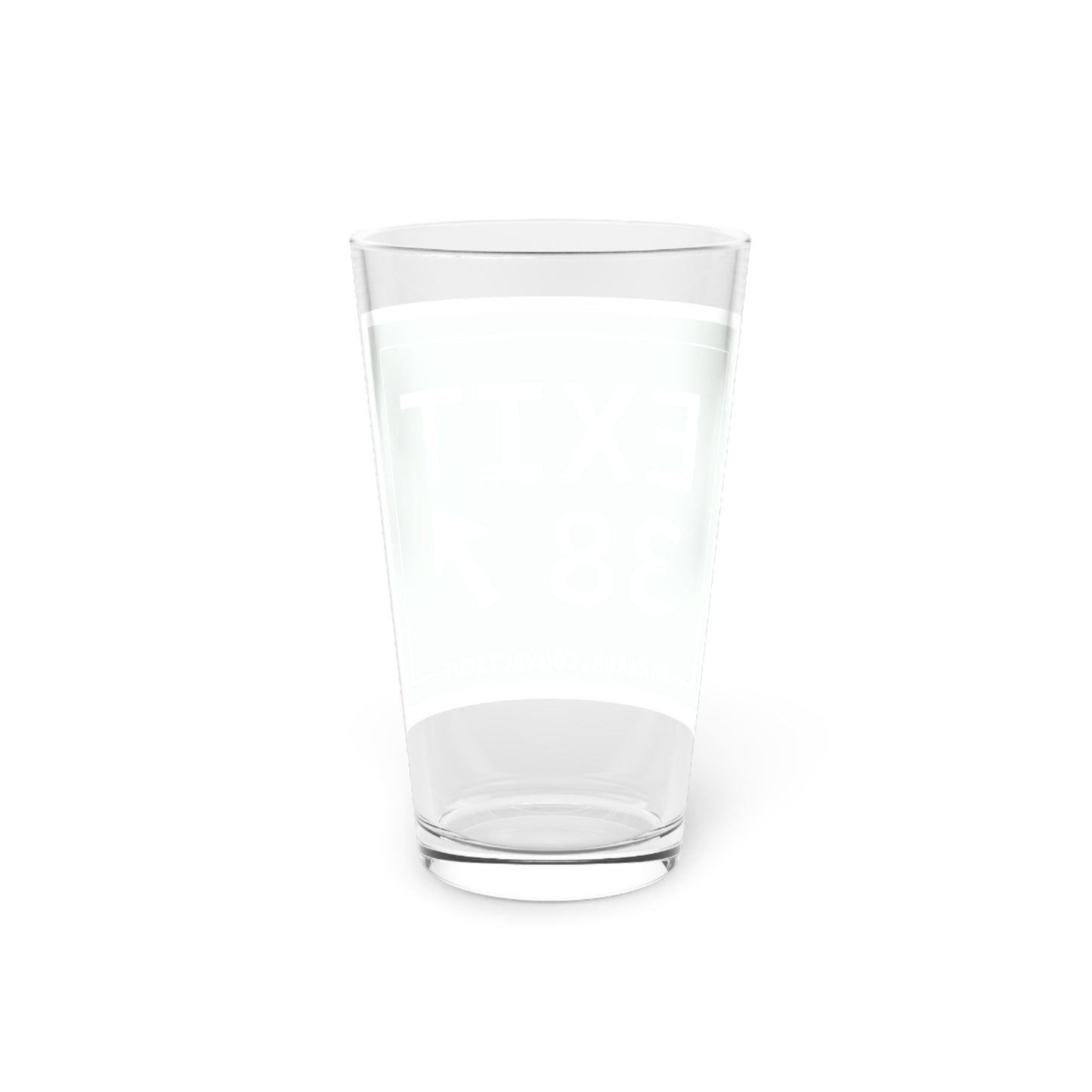 Vintage Exit 38 Merritt Parkway Sign Pint Glass, 16oz