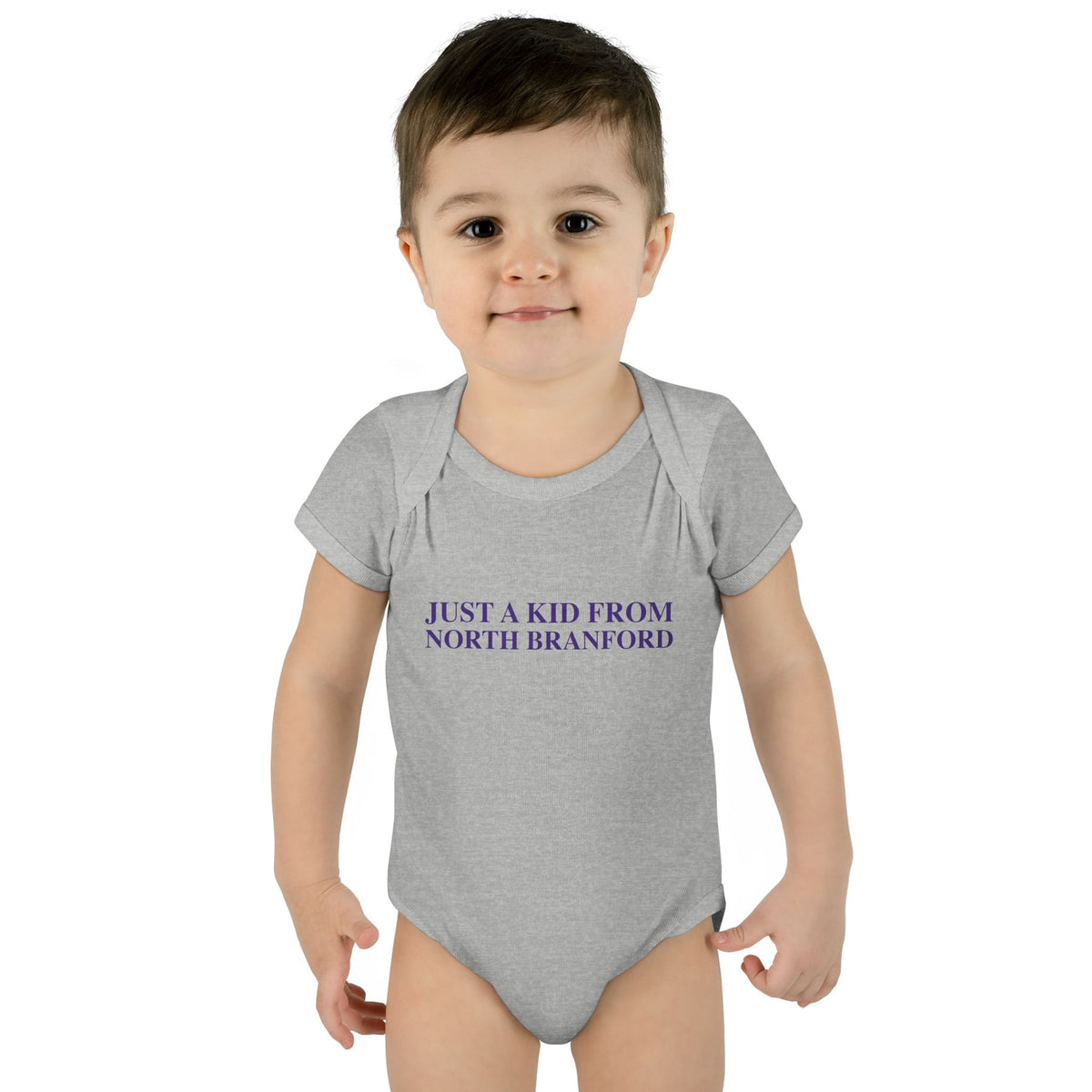 Just a kid from North Branford Infant Baby Rib Bodysuit