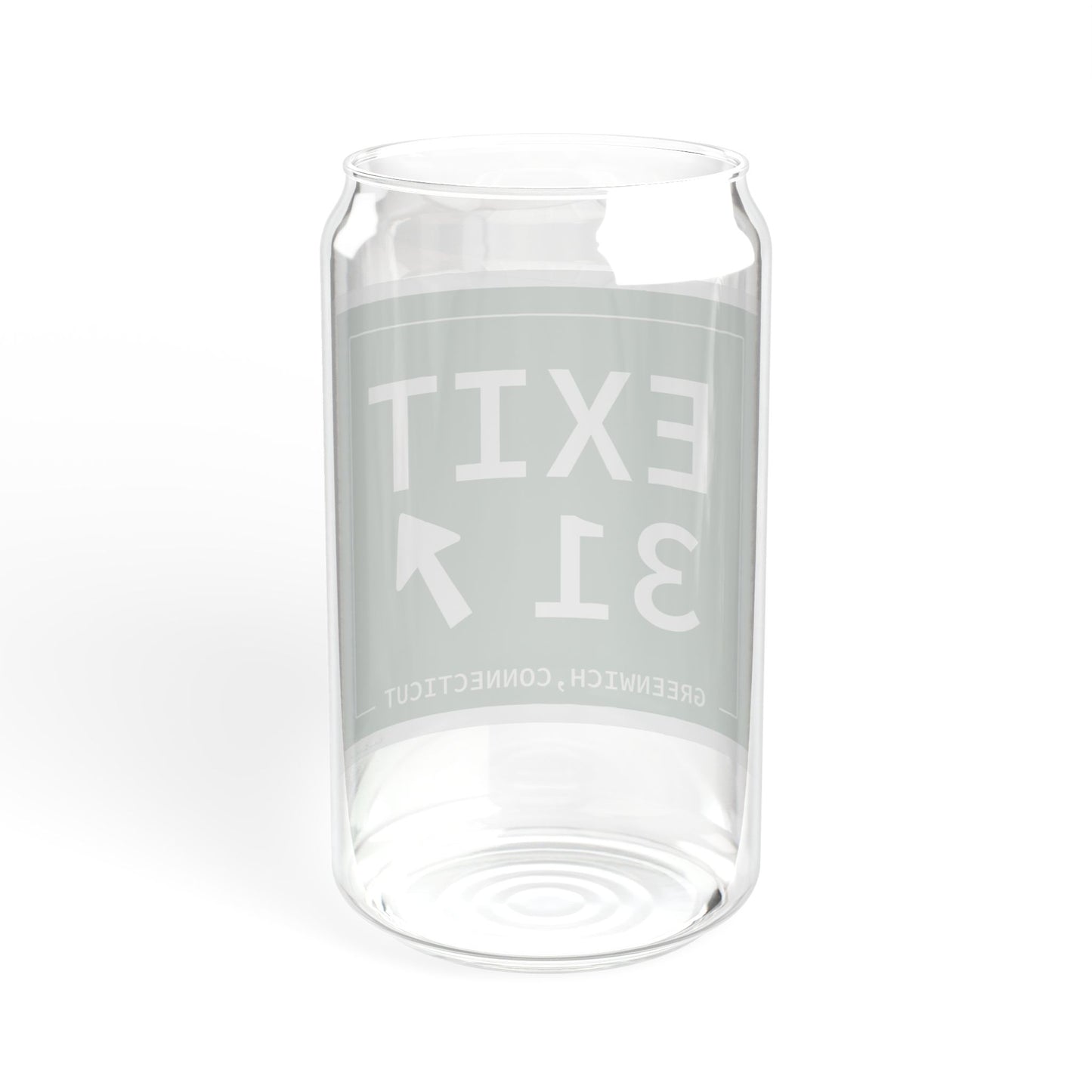 Vintage Exit 31 Merritt Parkway Sign Sipper Glass, 16oz
