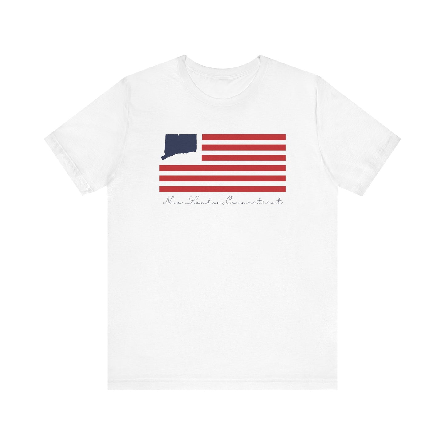 New London Connecticut Flag Unisex Jersey Short Sleeve T-Shirt