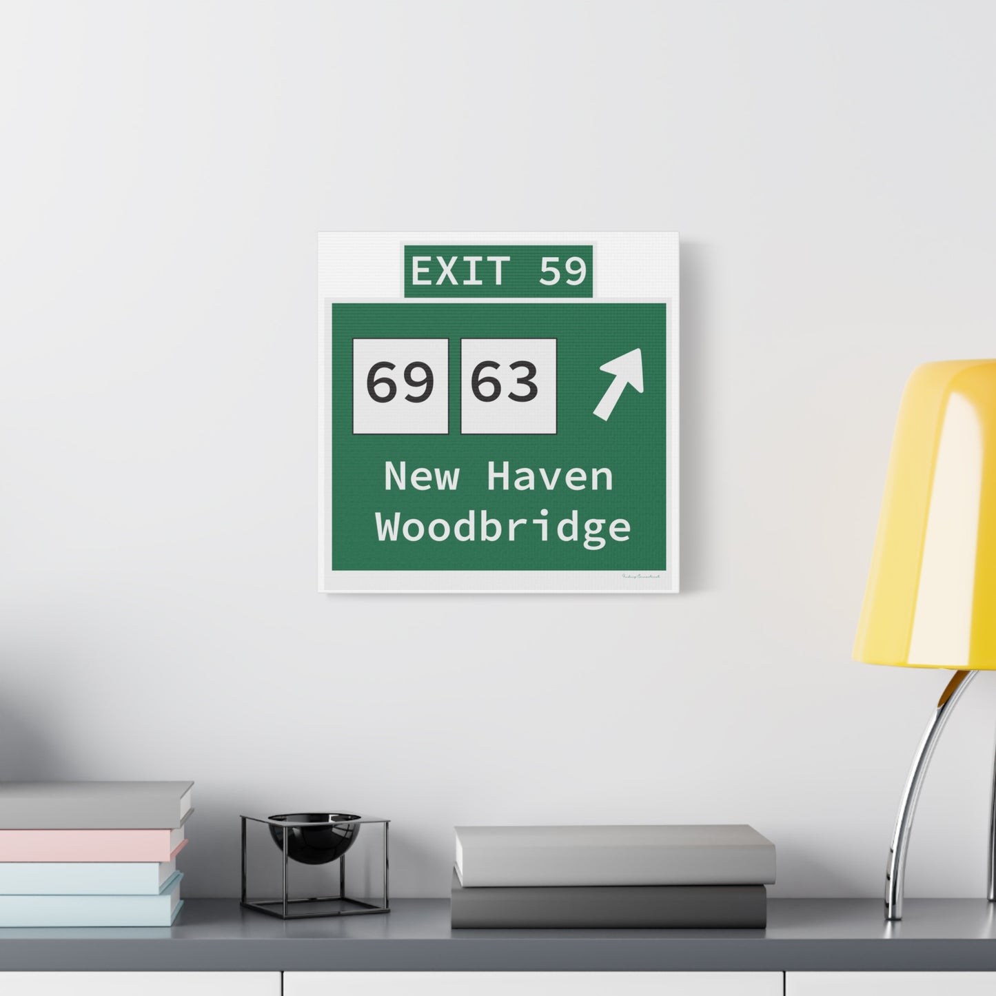 Vintage WCP Exit 59 Sign Matte Canvas, Stretched, 1.25"