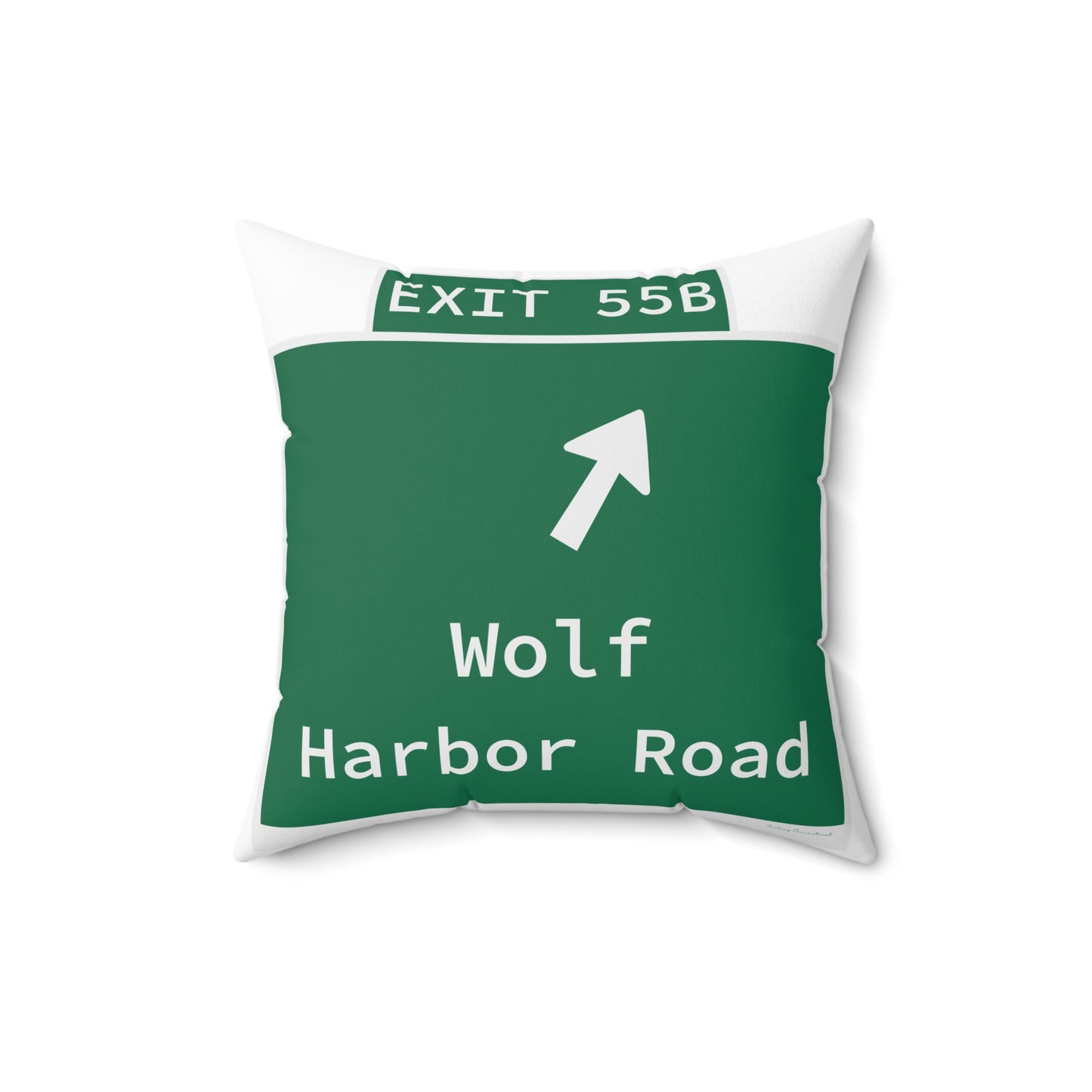 Vintage WCP Exit 55B Sign Spun Polyester Square Pillow