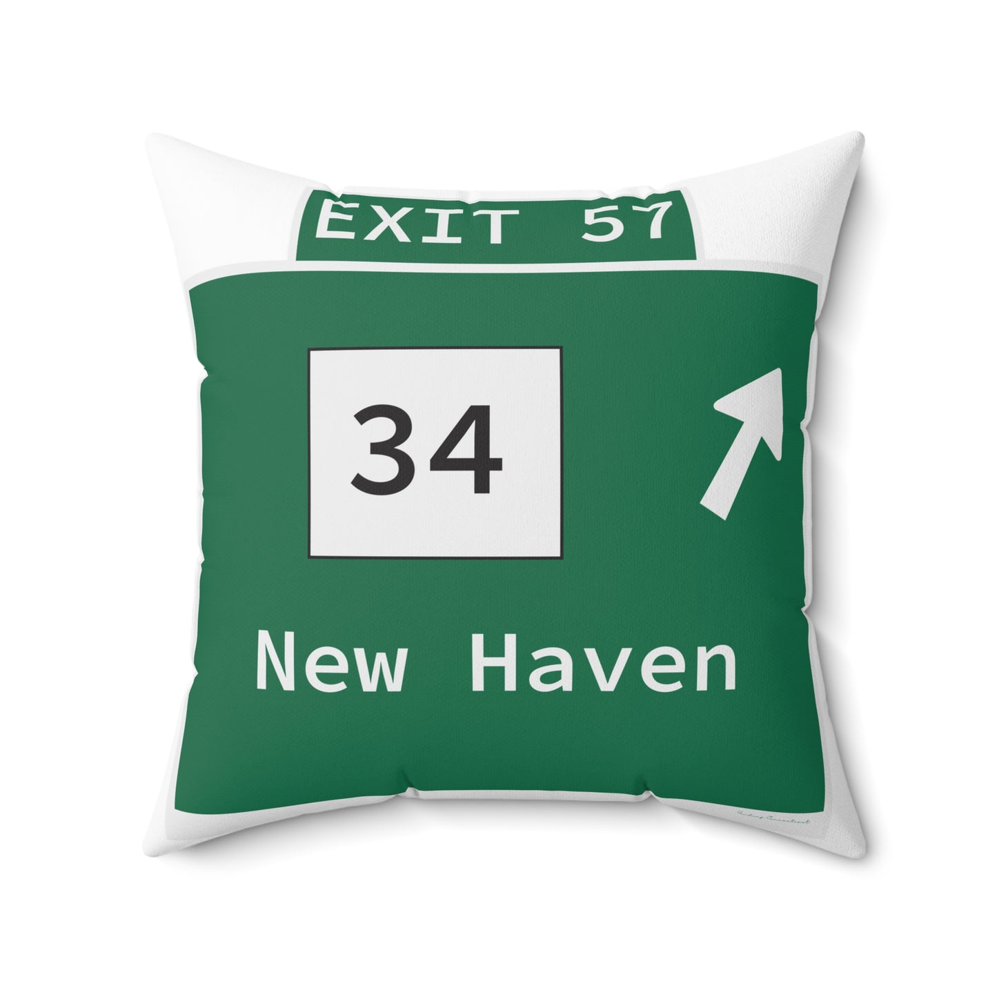 Vintage WCP Exit 57 Sign Spun Polyester Square Pillow