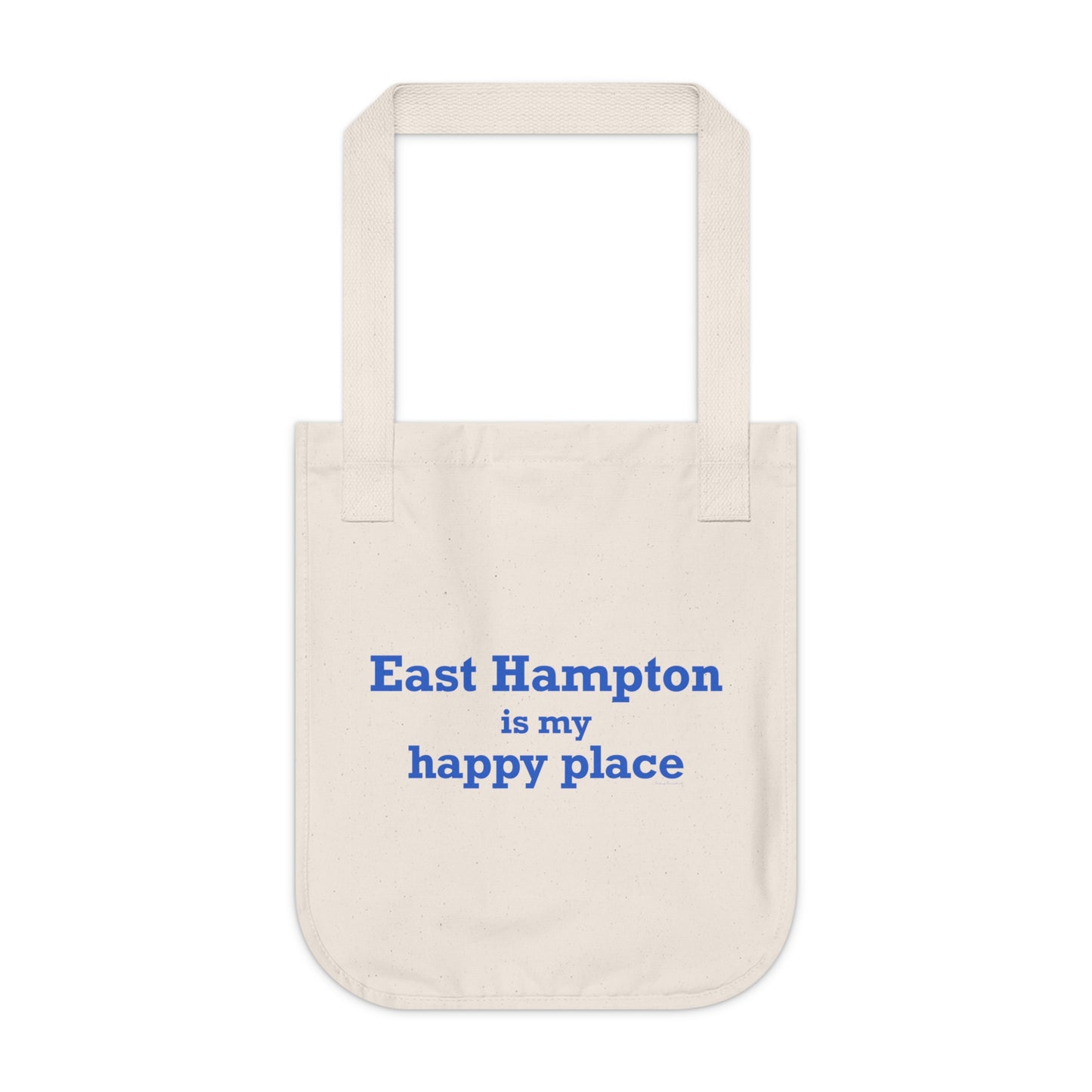 East Hampton is My Happy Place Organic Canvas Tote Bag