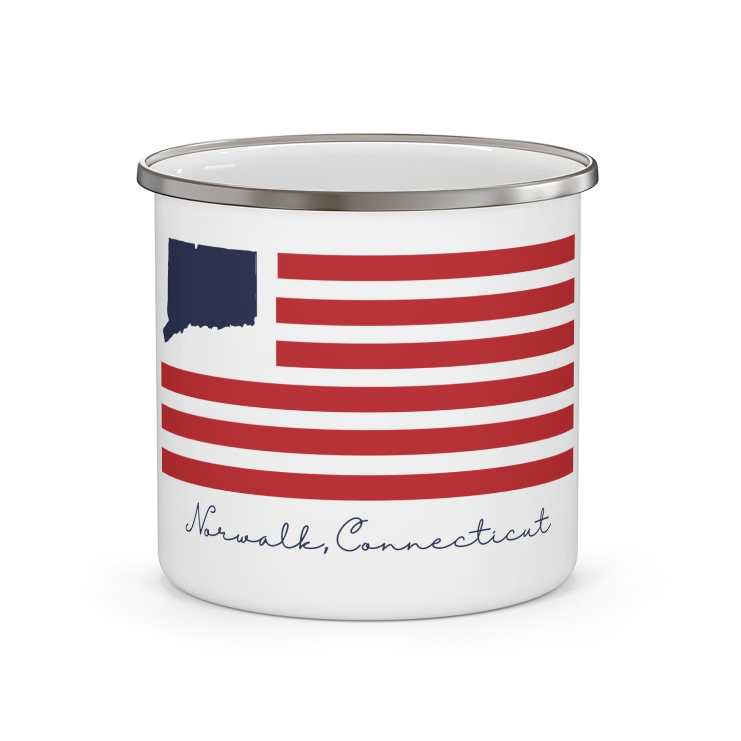Norwalk Connecticut Flag Enamel Camping Mug