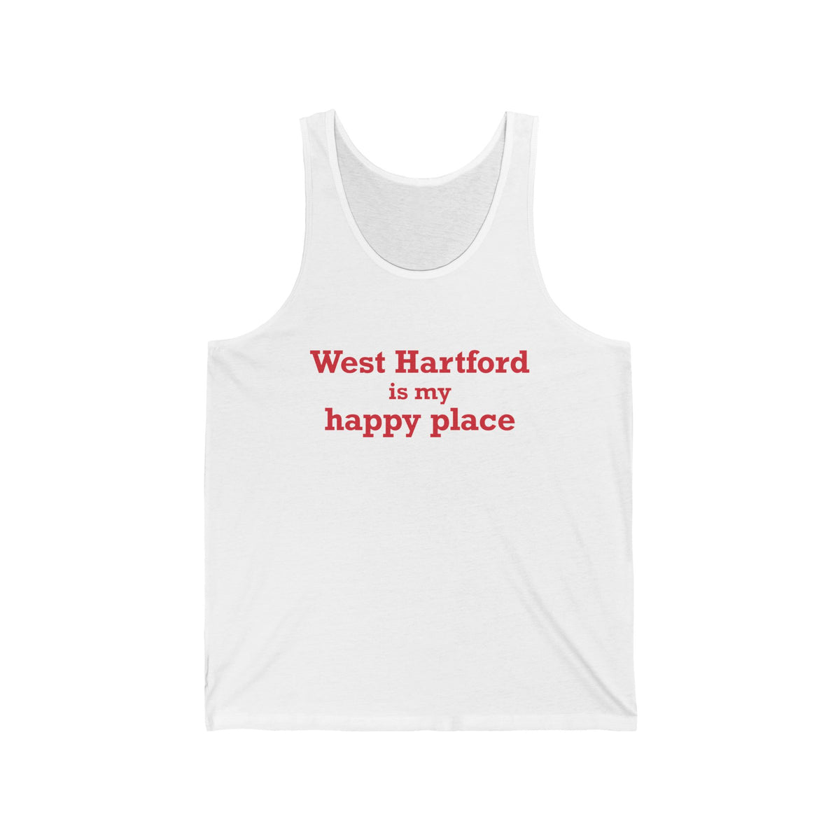 West Hartford is My Happy Place Unisex Jersey Tank Top