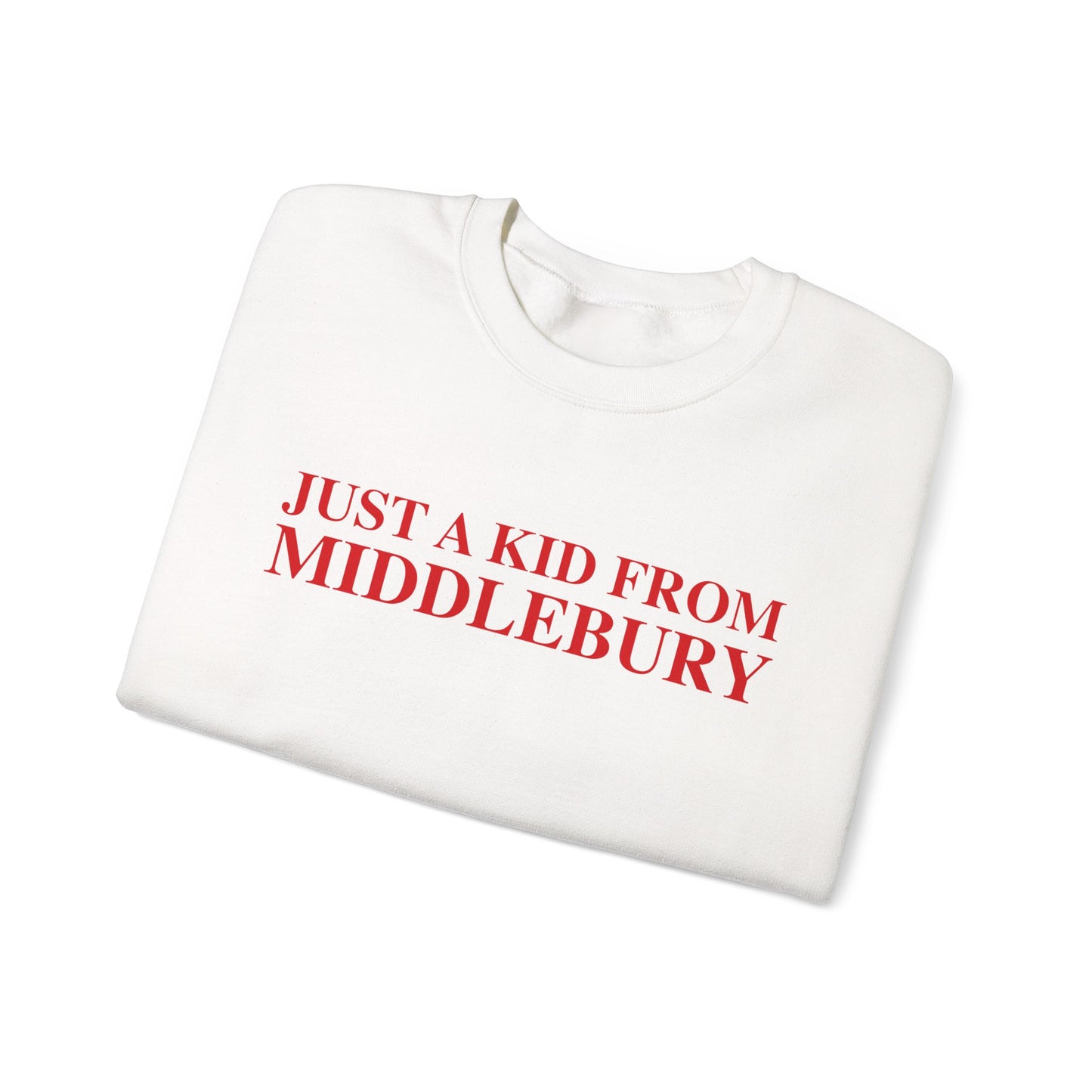 Just a kid from Middlebury Unisex Heavy Blend™ Crewneck Sweatshirt