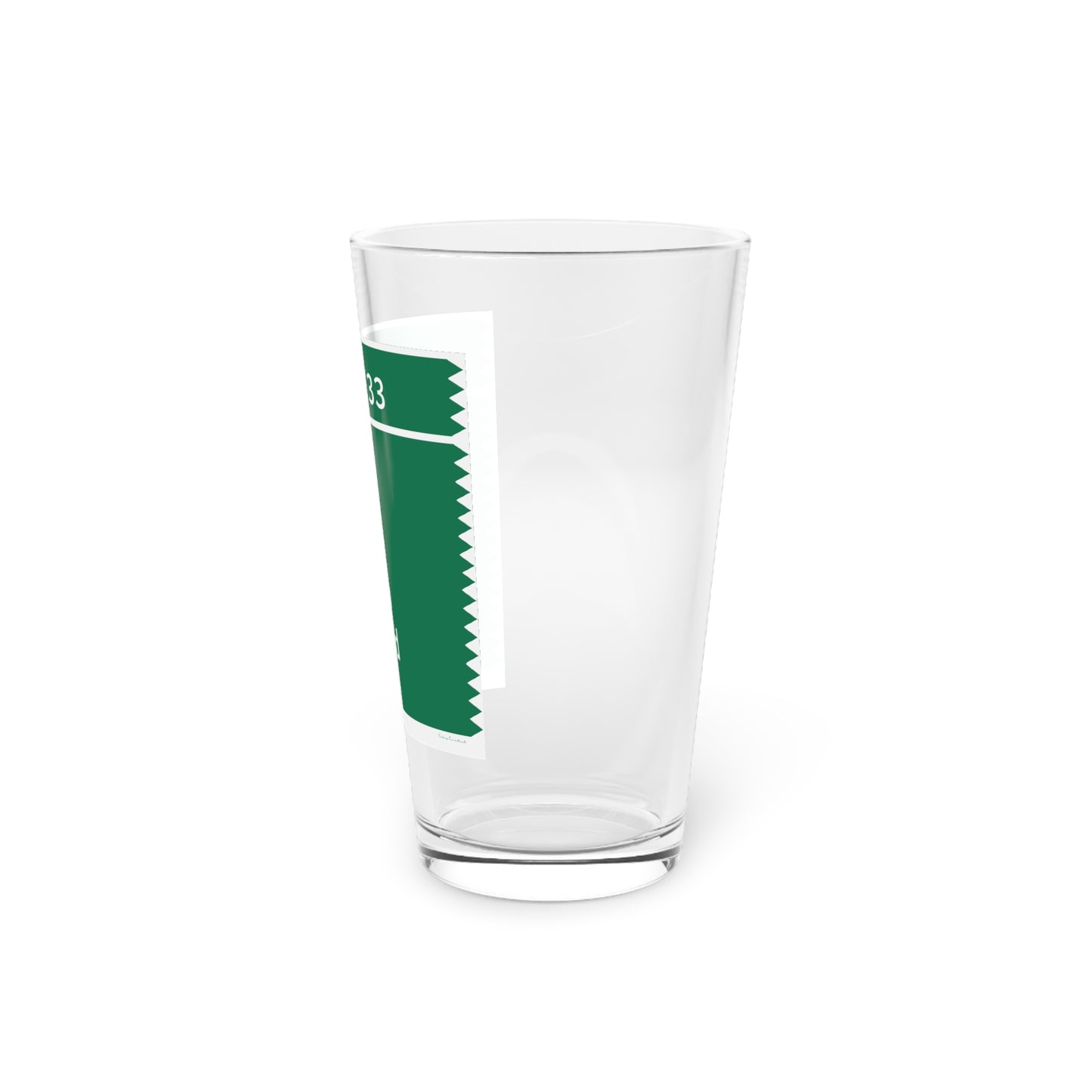 Vintage Merritt Parkway Exit 33 Sign Pint Glass, 16oz