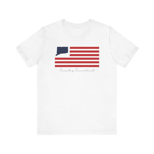 Coventry Connecticut Flag Unisex Jersey Short Sleeve T-Shirt