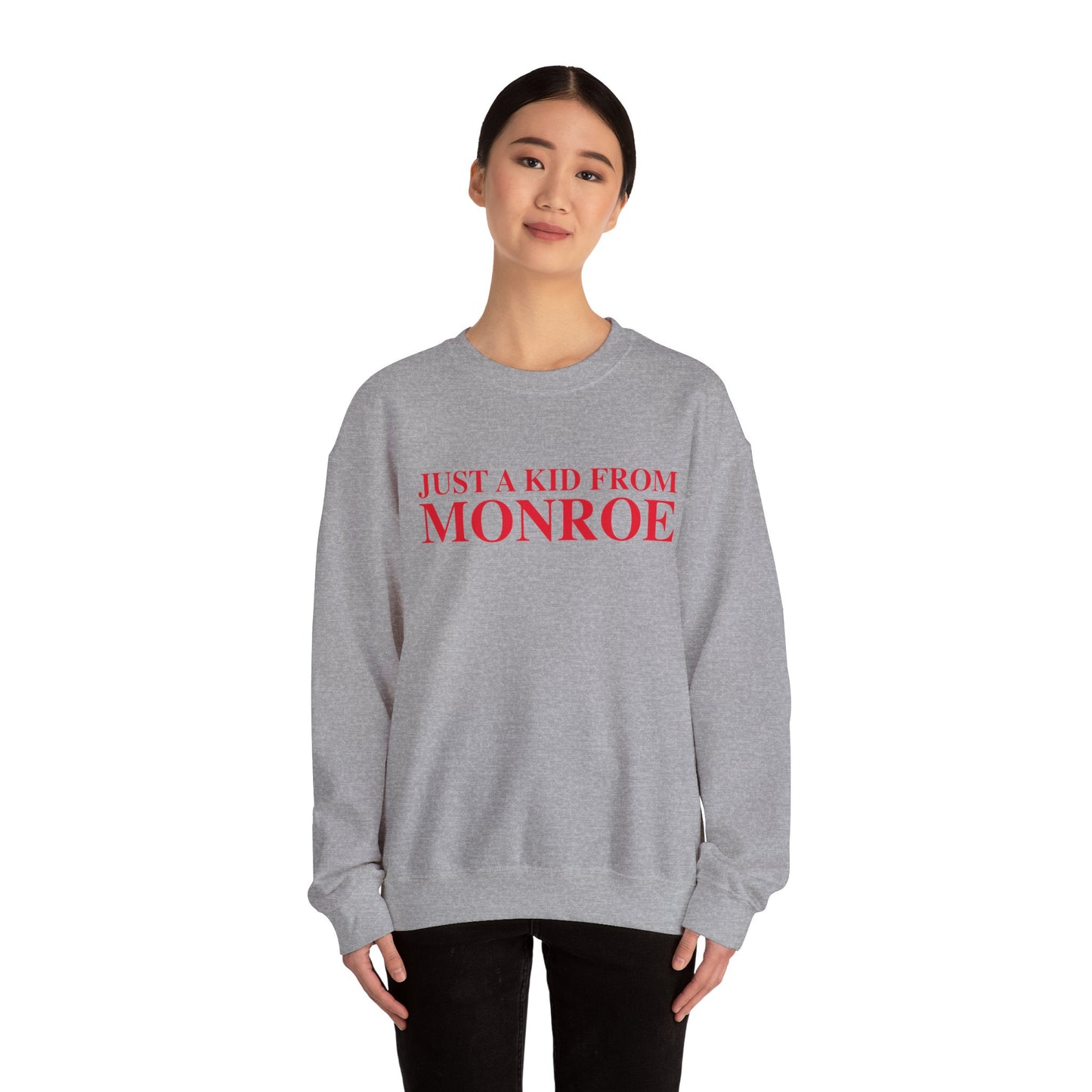 Just a kid form Monroe Unisex Heavy Blend™ Crewneck Sweatshirt