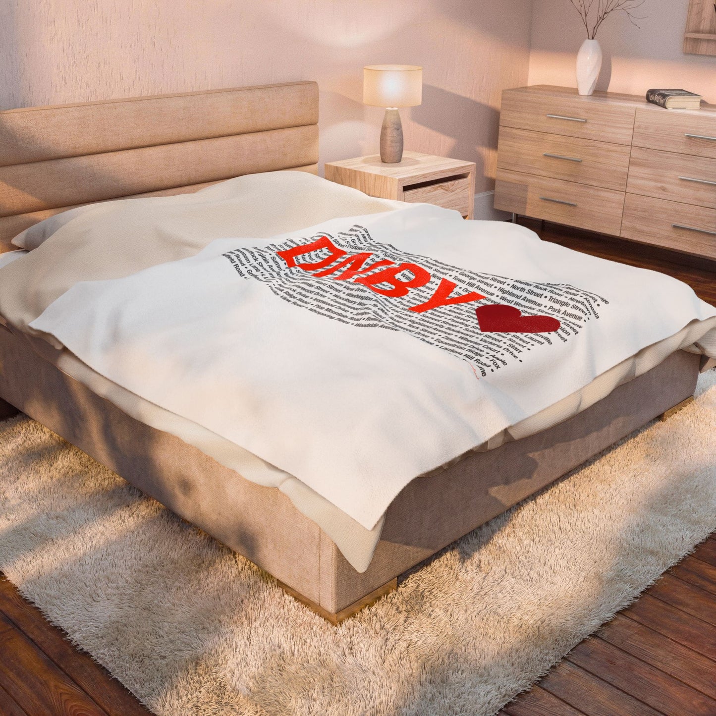 Danbury Love Velveteen Plush Blanket