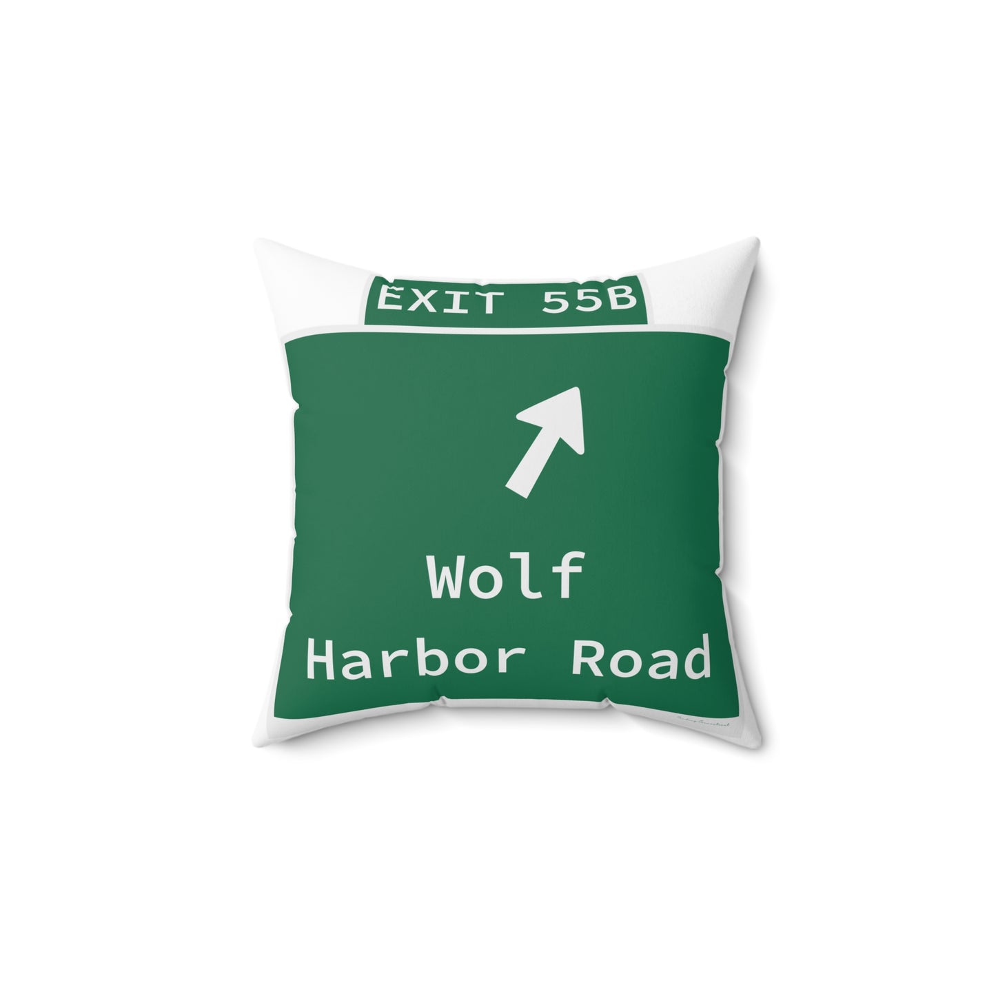 Vintage WCP Exit 55B Sign Spun Polyester Square Pillow