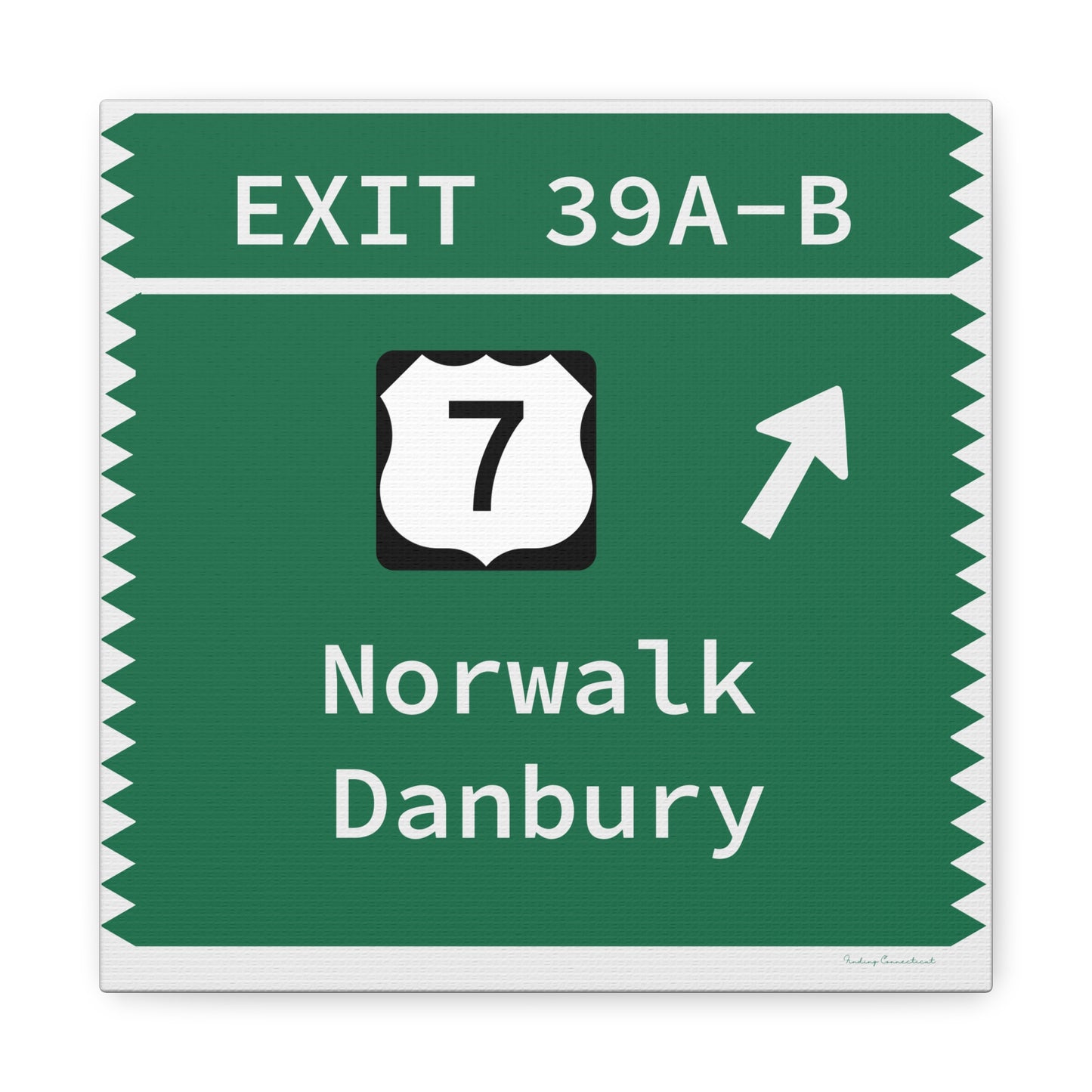 Vintage Merritt Parkway Exit 39 A-B SignMatte Canvas, Stretched, 1.25"