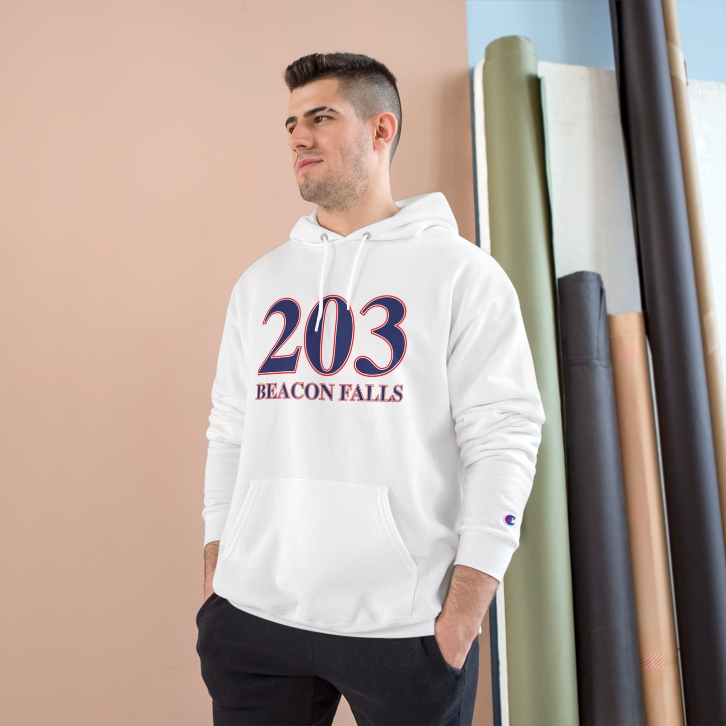 203 Beacon Falls Red White & Blue Champion Hoodie