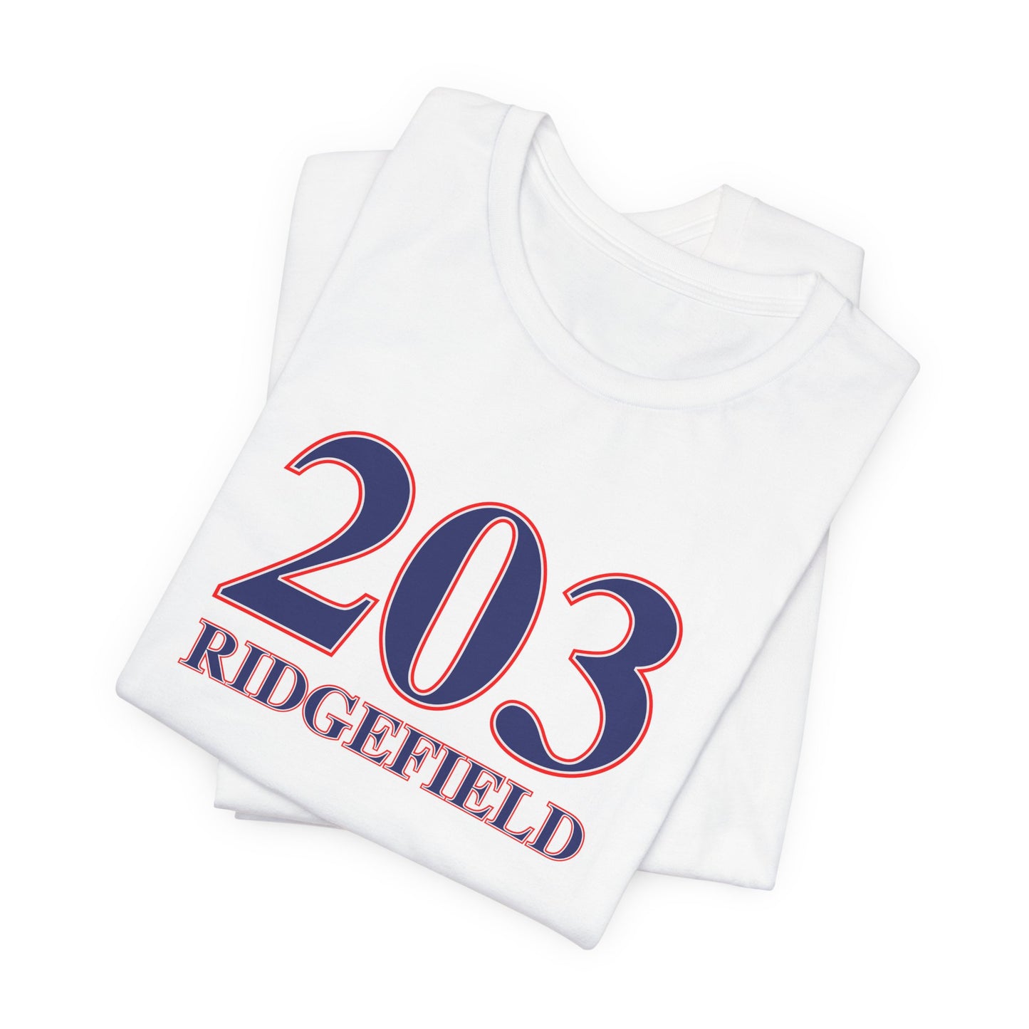 203 Ridgefield Red White & Blue Unisex Jersey Short Sleeve T-Shirt
