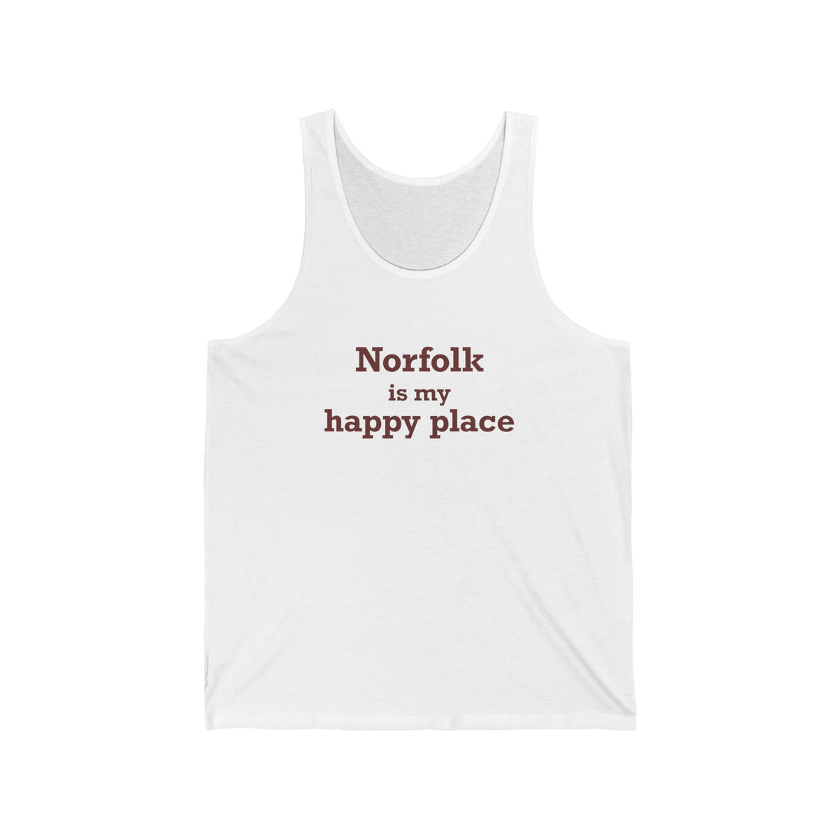 Norfolk is My Happy Place Unisex Jersey Tank Top